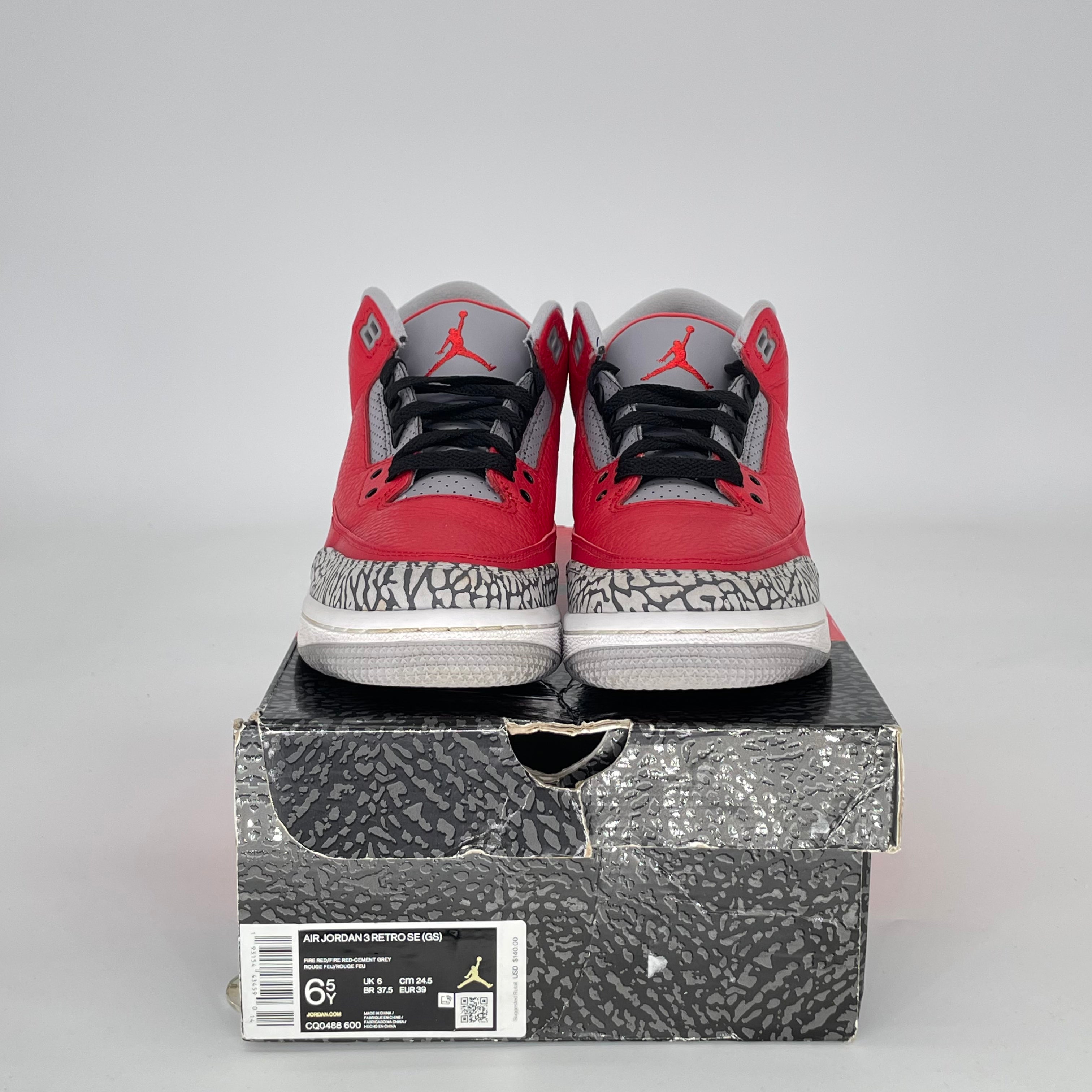 AIR JORDAN 3 FIRE RED UNITE CQ0488-600 SIZE 6.5/8W GS