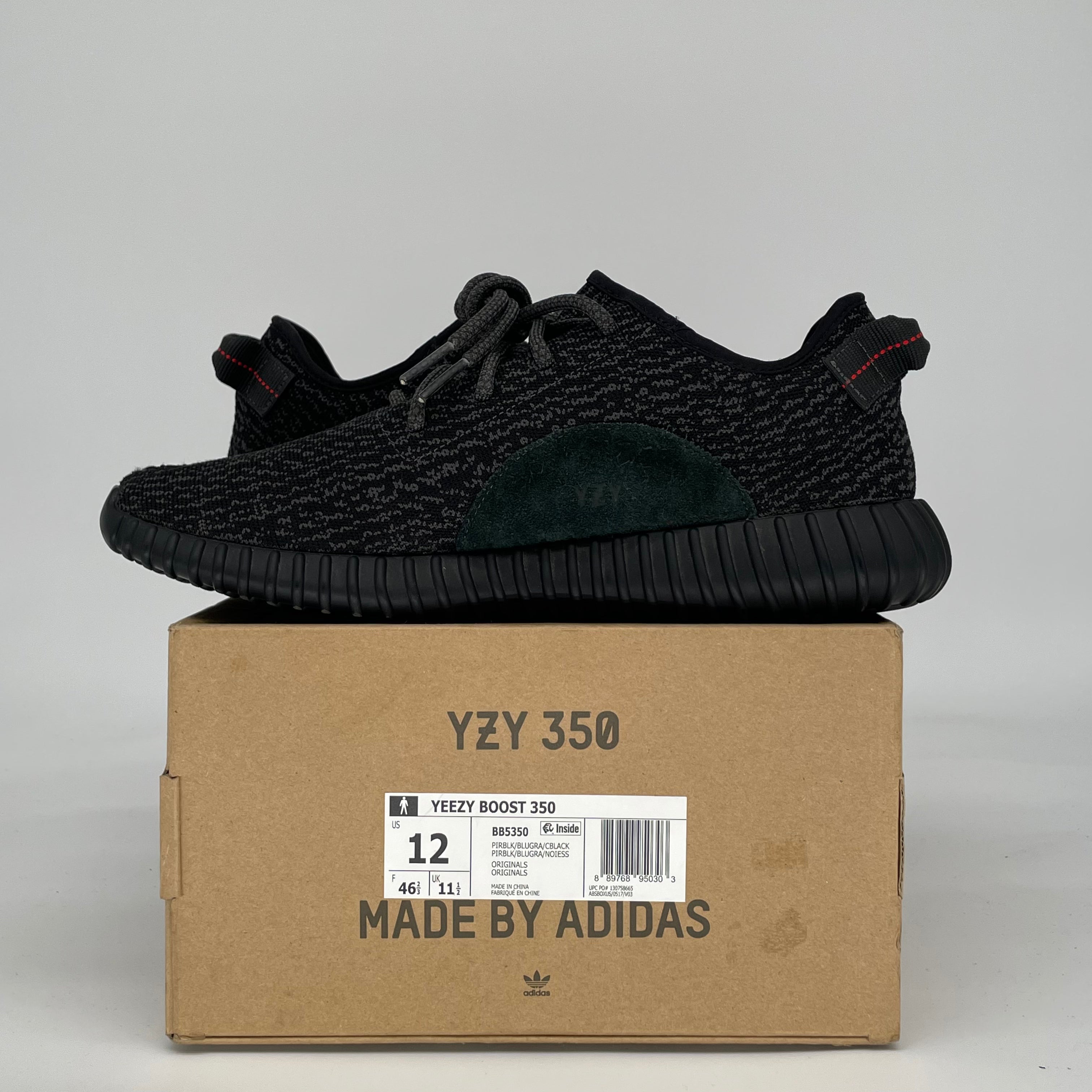 ADIDAS YEEZY 350 PIRATE BLACK BB5350 SIZE 12/13.5W