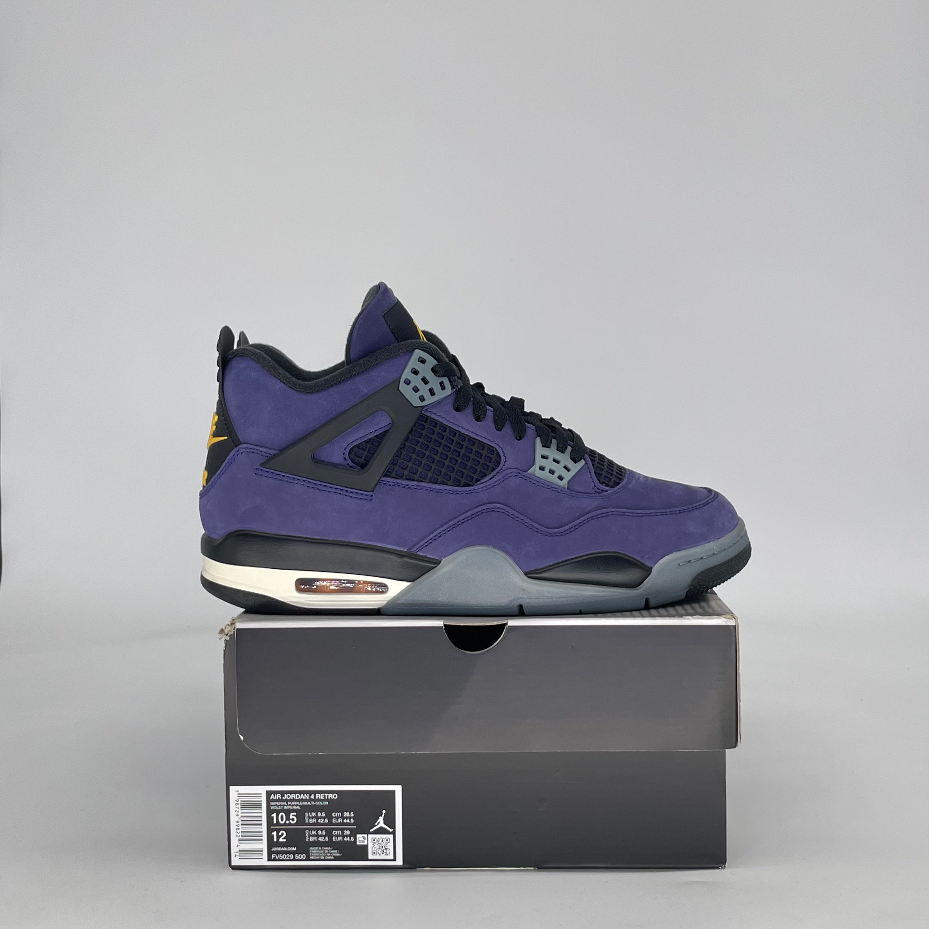 AIR JORDAN 4 LAKERS FV5029-500 SIZE 10.5/12W