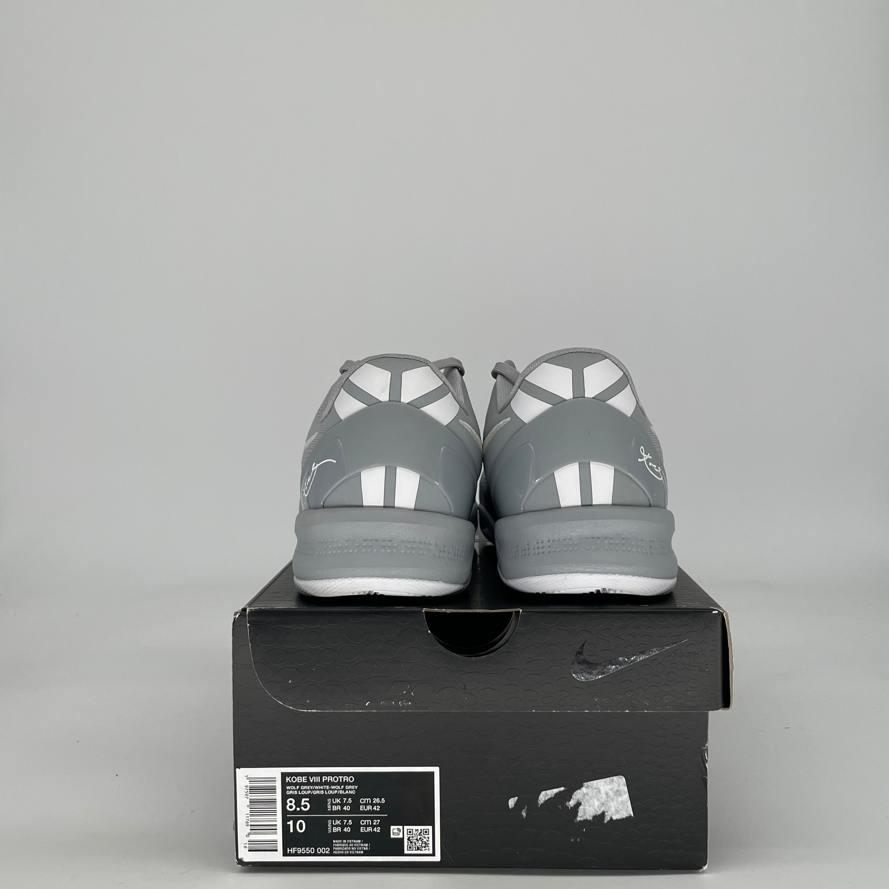 NIKE KOBE 8 PROTRO WOLF GREY HF9550-002 SIZE 8.5/10W