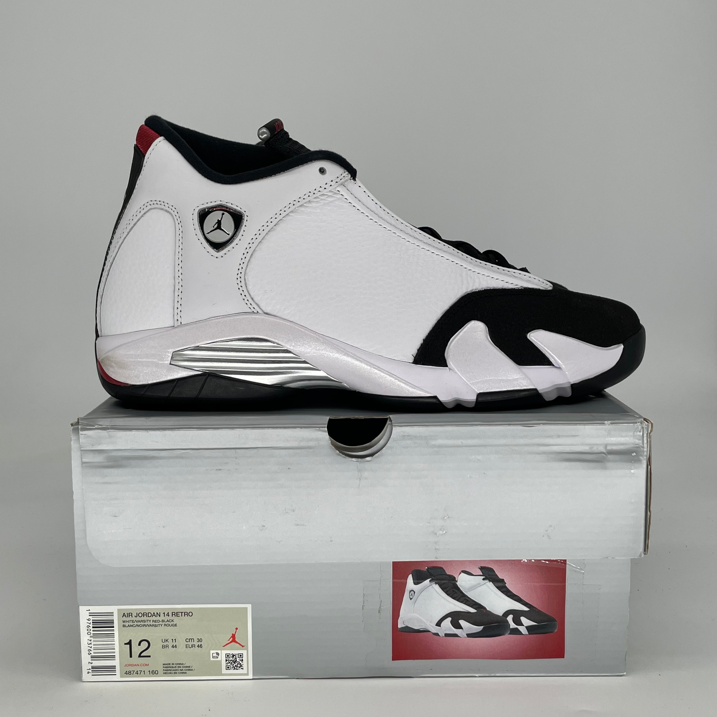 AIR JORDAN 14 BLACK TOE 487471-160 SIZE 12/13.5W
