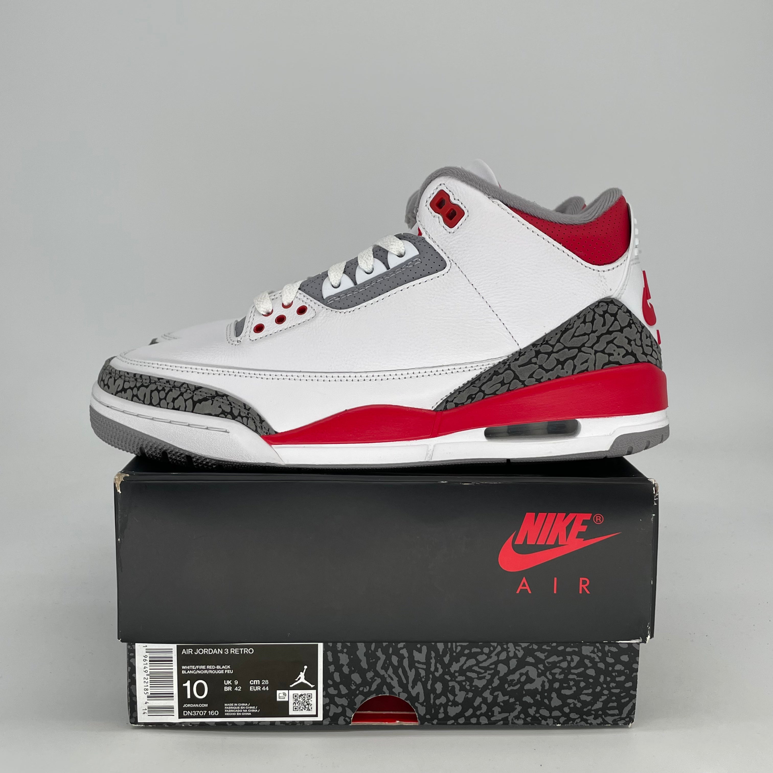 AIR JORDAN 3 FIRE RED DN3707-160 SIZE 10/11.5W