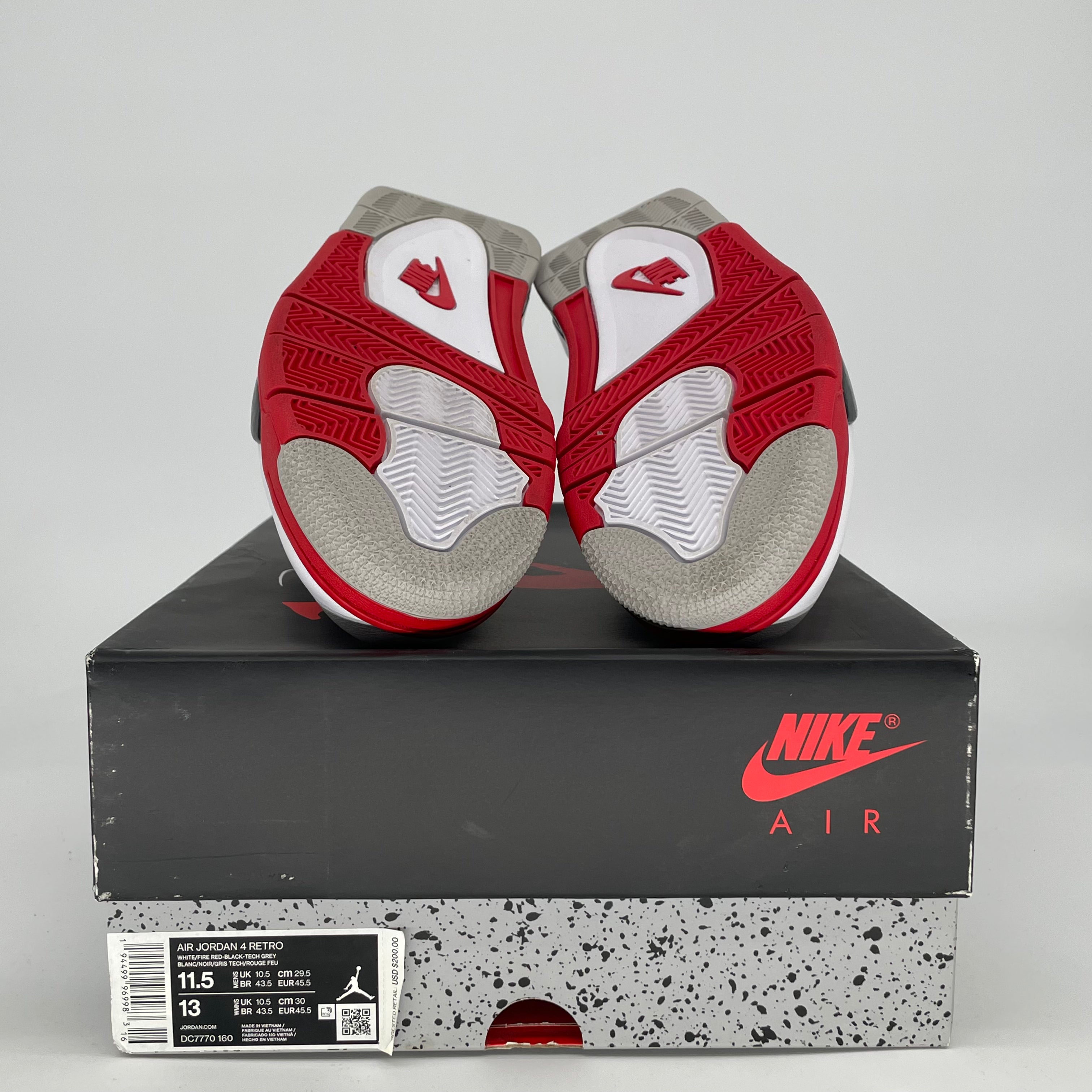 AIR JORDAN 4 FIRE RED DC7770-160 SIZE 11.5/13W
