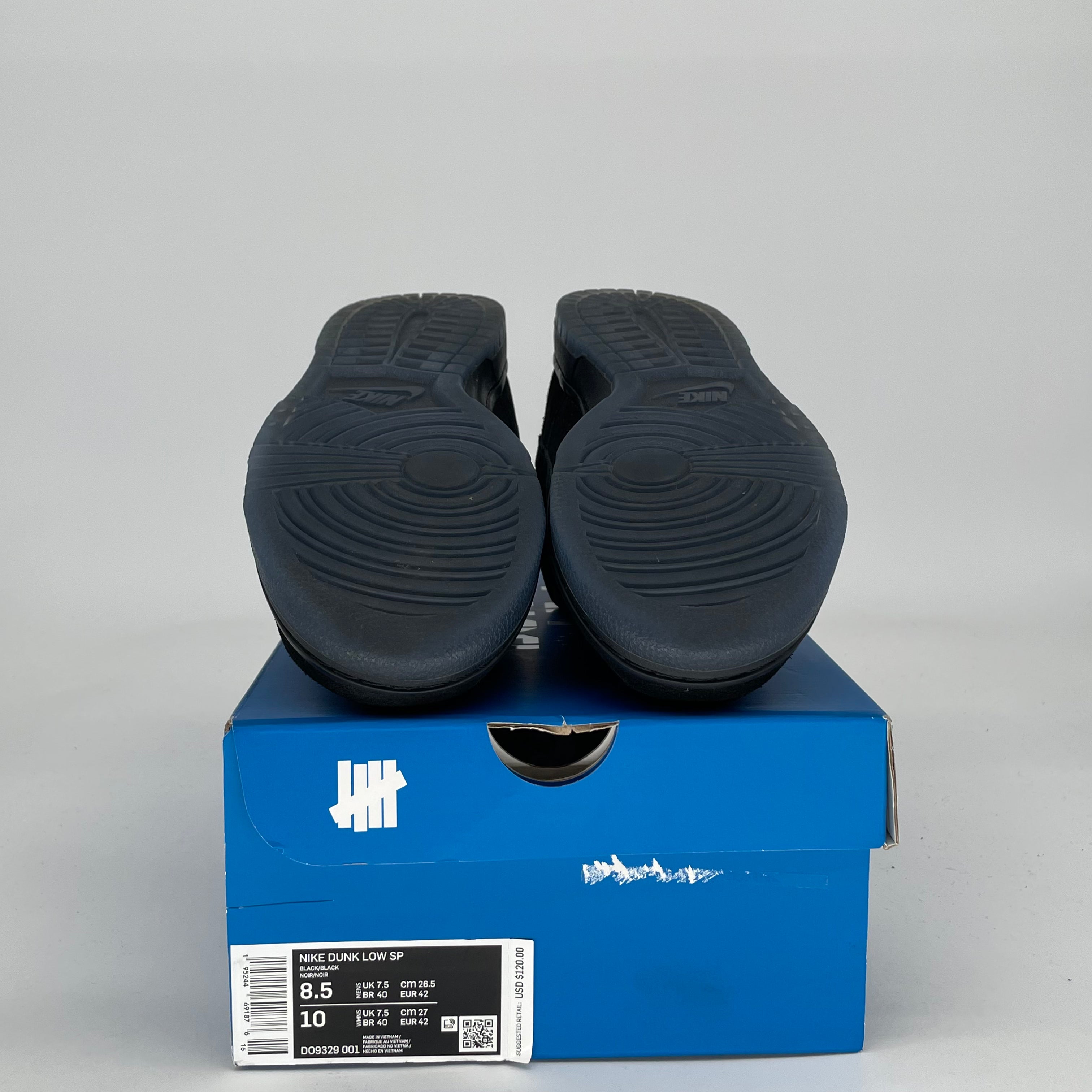 NIKE DUNK LOW UNDEFEATED 5 ON IT BLACK DO9329-001 SIZE 8.5/10W
