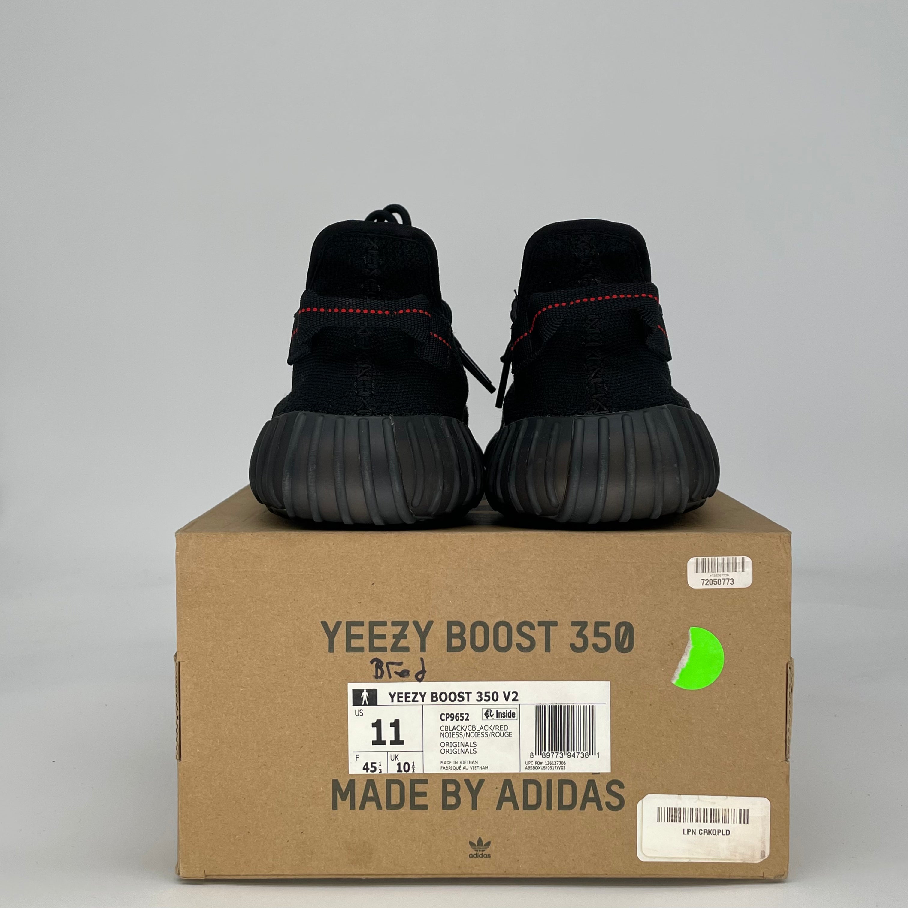 ADIDAS YEEZY BOOST 350 V2 BLACK RED CP9652 SIZE 11/12.5W