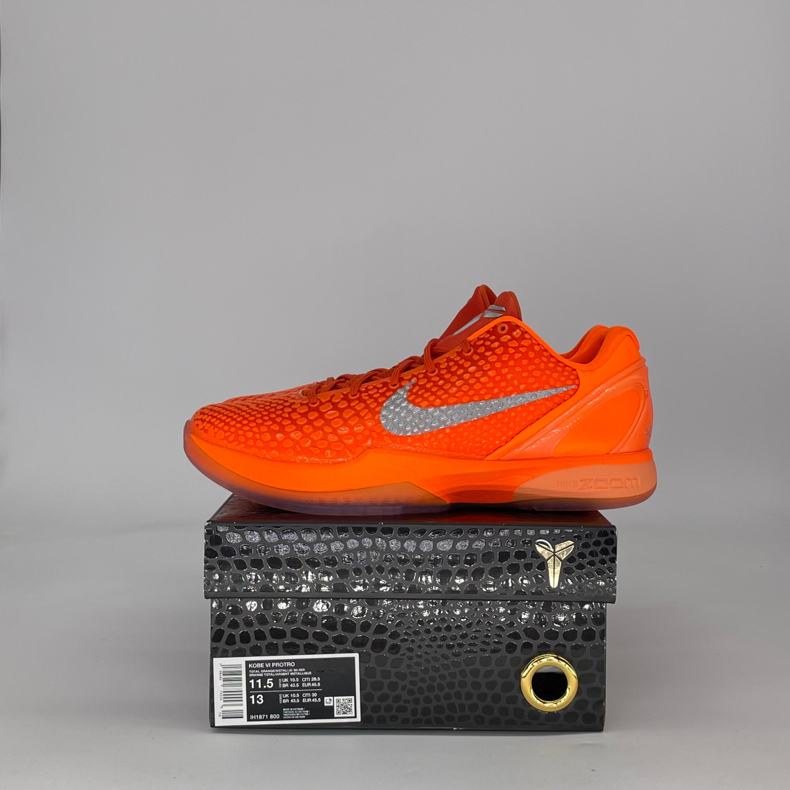NIKE KOBE 6 PROTRO TOTAL ORANGE IH1871-800 SIZE 11.5/13W