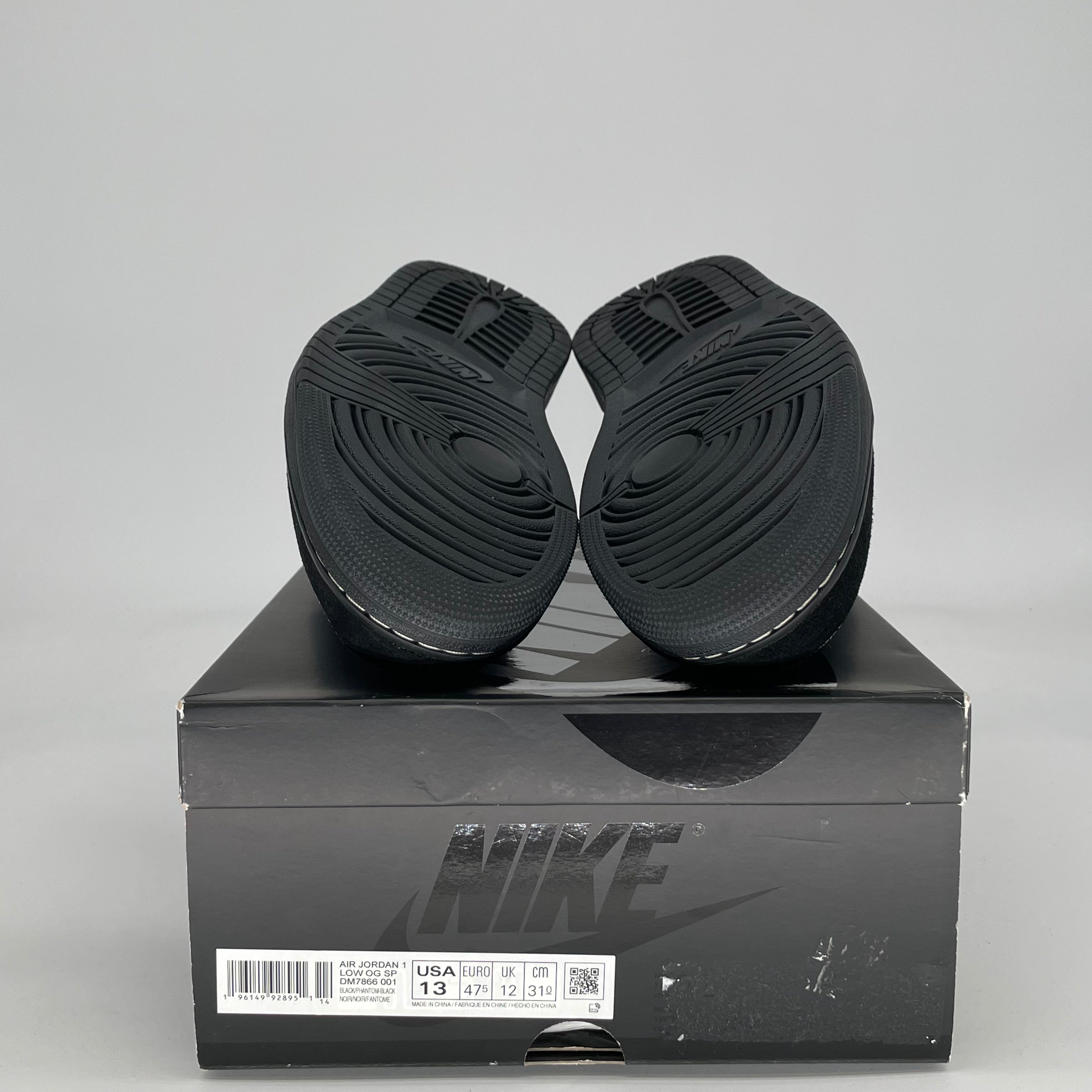 AIR JORDAN 1 LOW X TRAVIS SCOTT BLACK PHANTOM DM7866-001 SIZE 13/14.5W