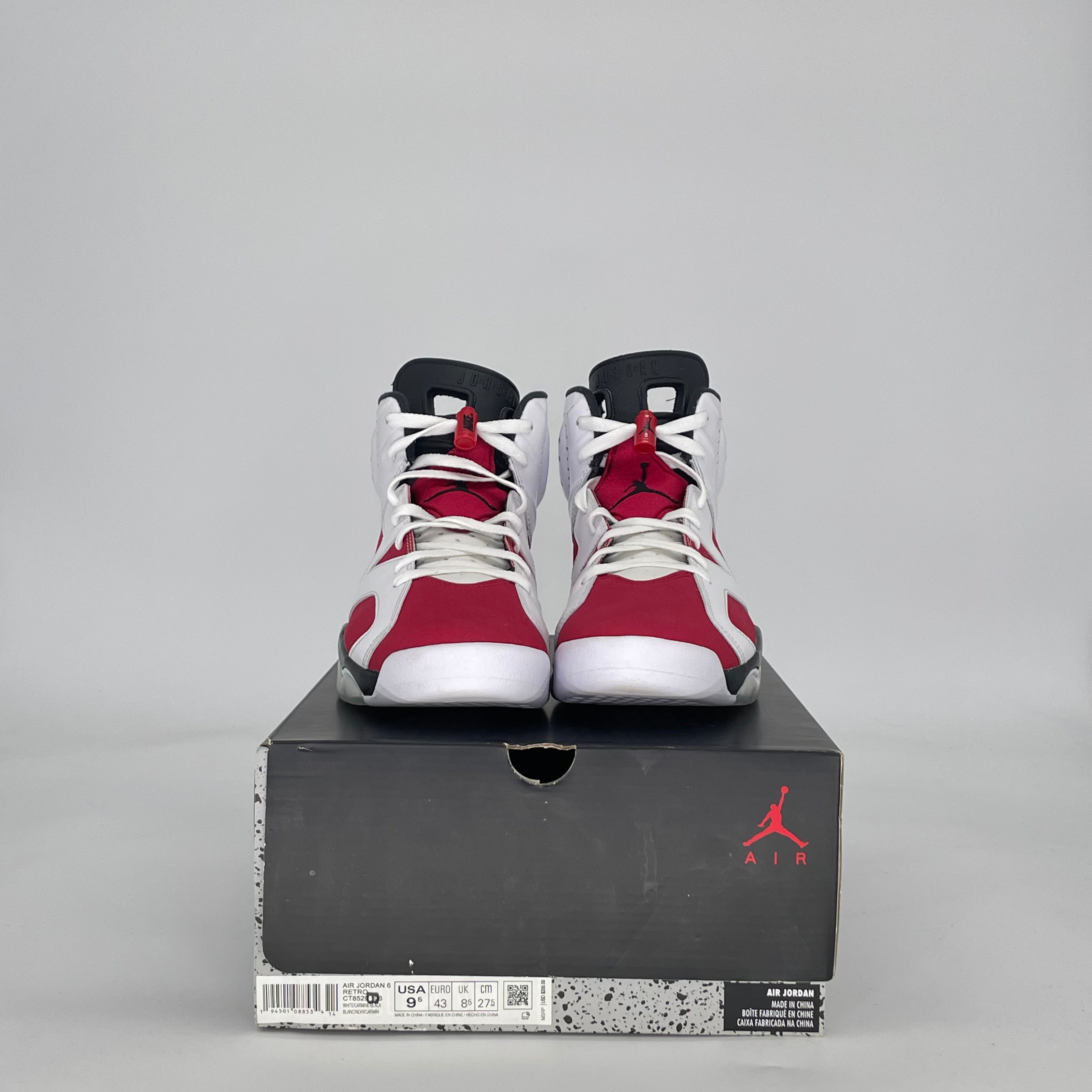 AIR JORDAN 6 CARMINE (2021) CT8529-106 SIZE 9.5/11W
