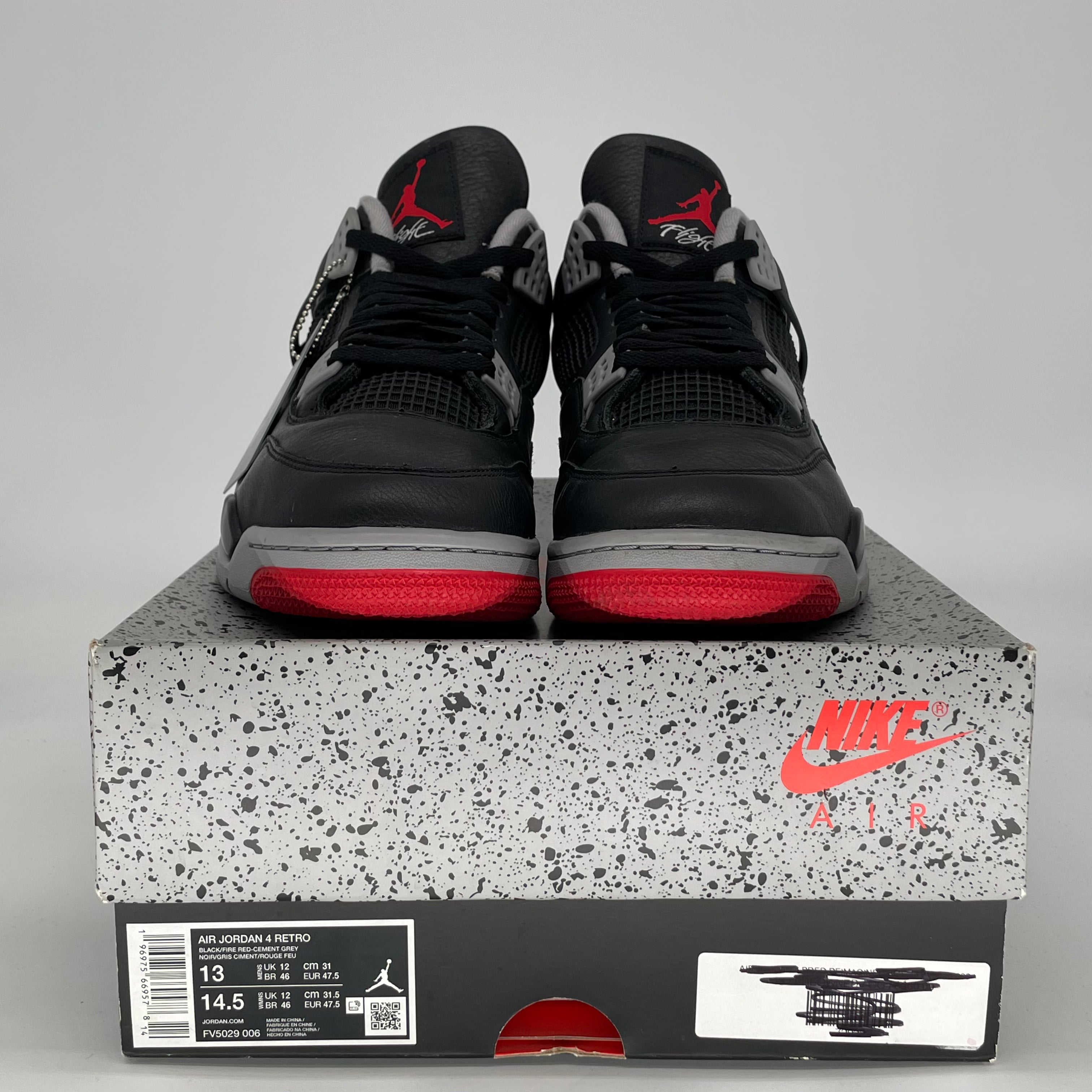 AIR JORDAN 4 BRED REIMAGINED FV5029-006 SIZE 13/14.5W