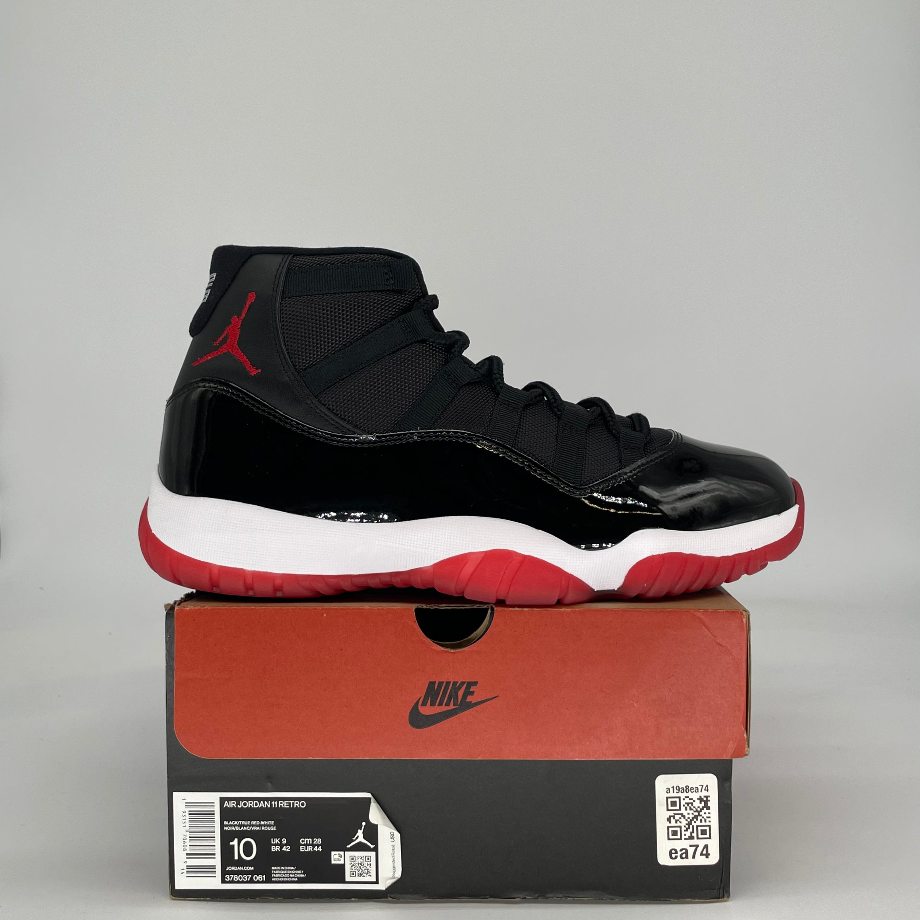 AIR JORDAN 11 PLAYOFFS BRED 378037-061 SIZE 10/11.5W