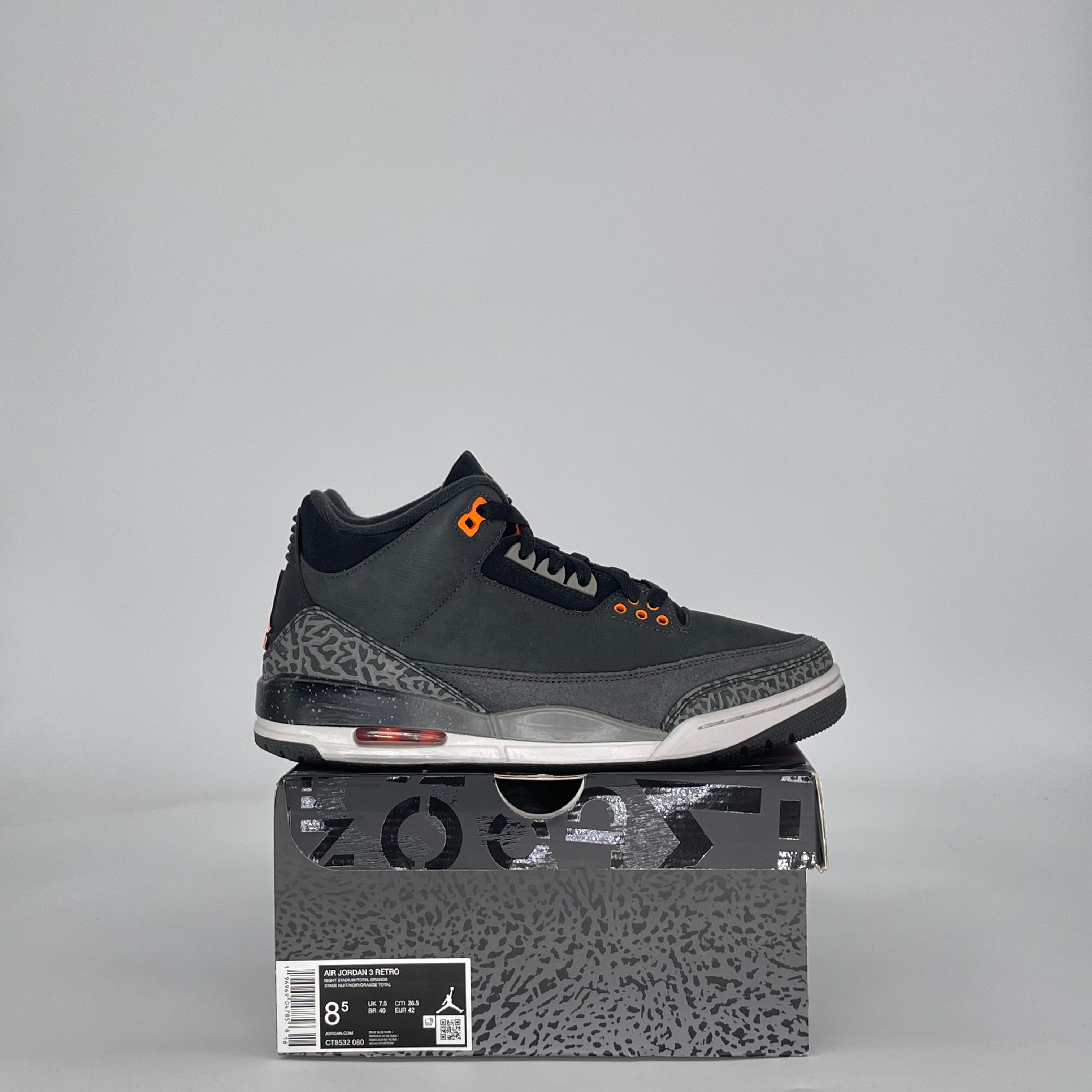 AIR JORDAN 3 FEAR PACK (2023) CT8532-080 SIZE 8.5/10W
