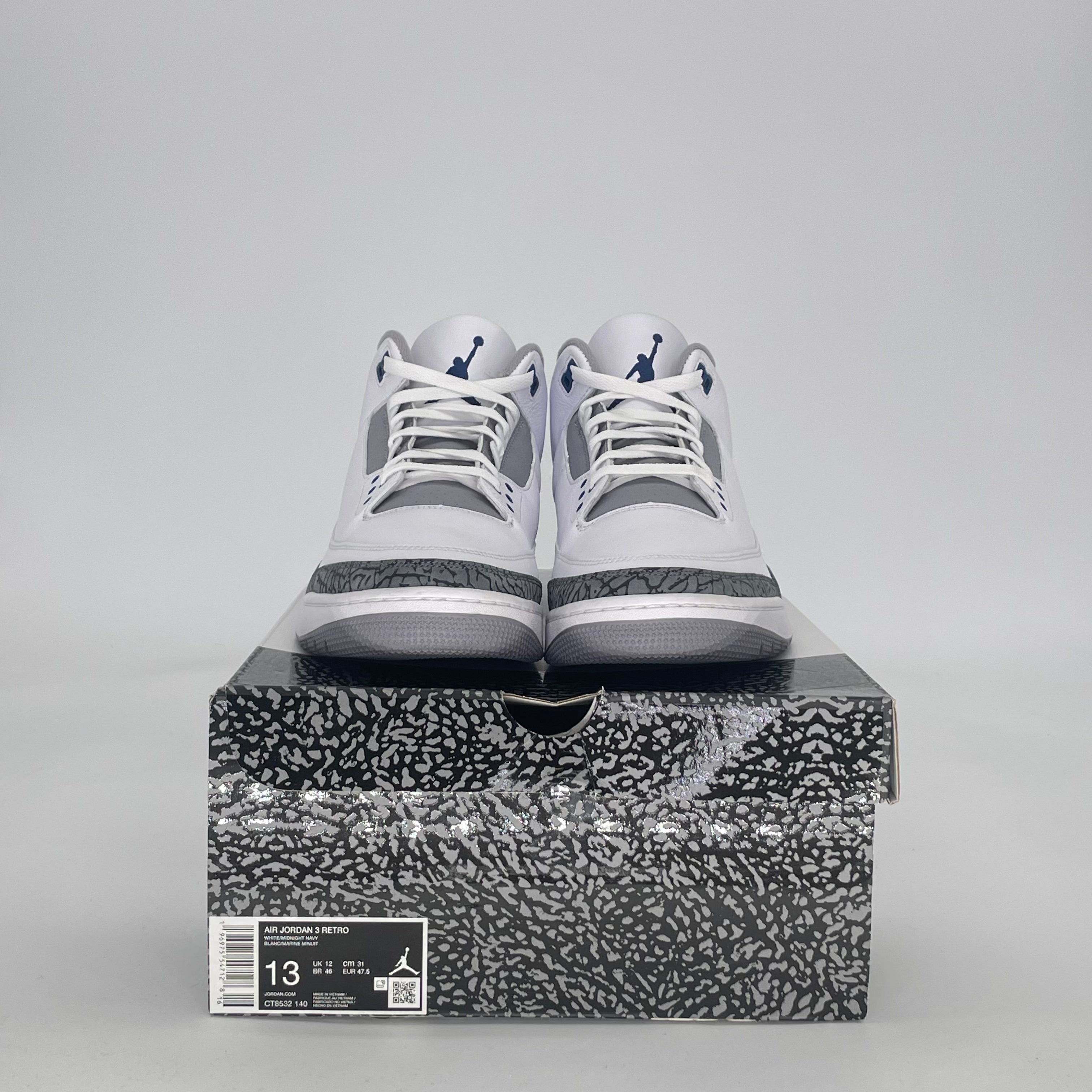 AIR JORDAN 3 MIDNIGHT NAVY CT8532-140 SIZE 13/14.5W