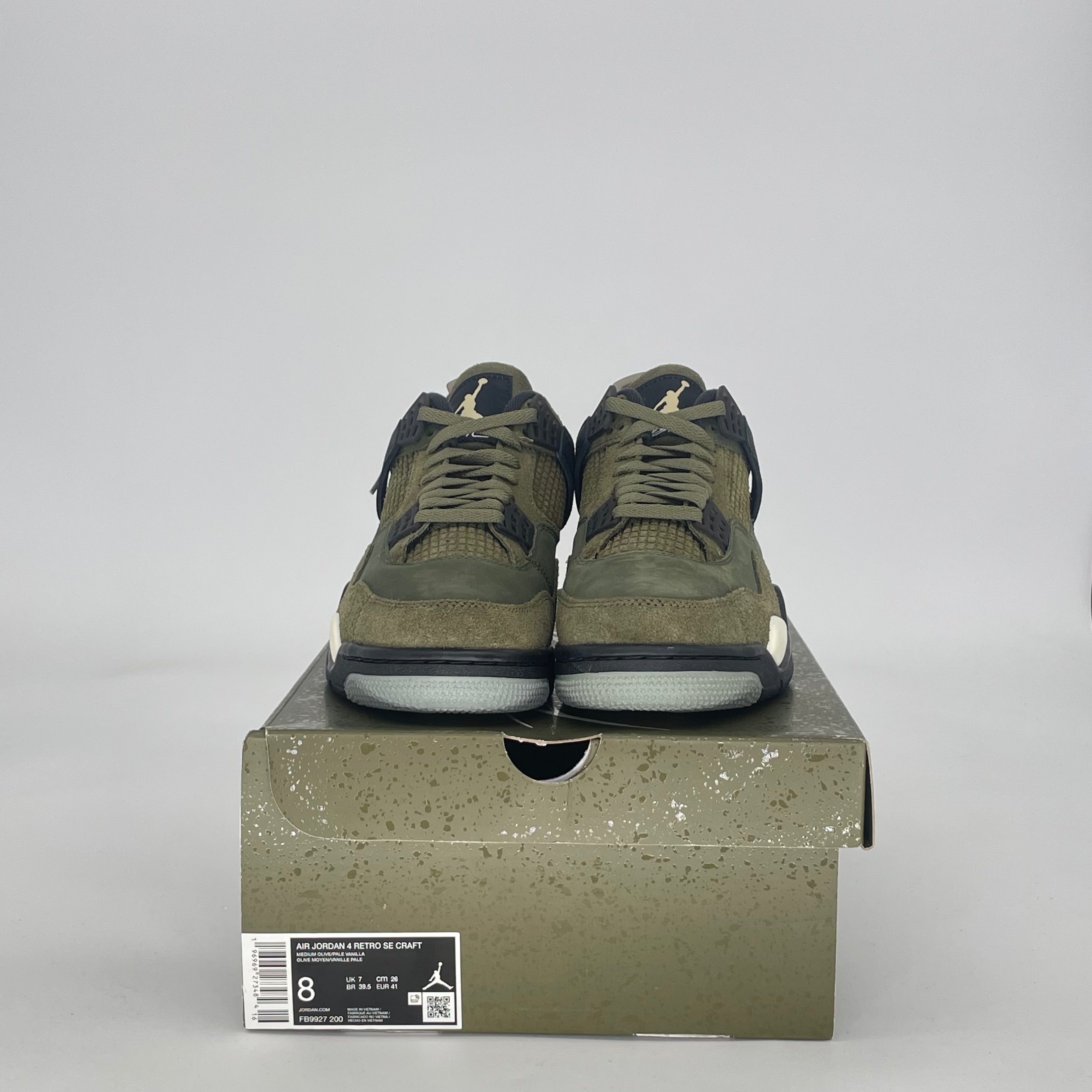 AIR JORDAN 4 CRAFT MEDIUM OLIVE FB9927-200 SIZE 8/9.5W
