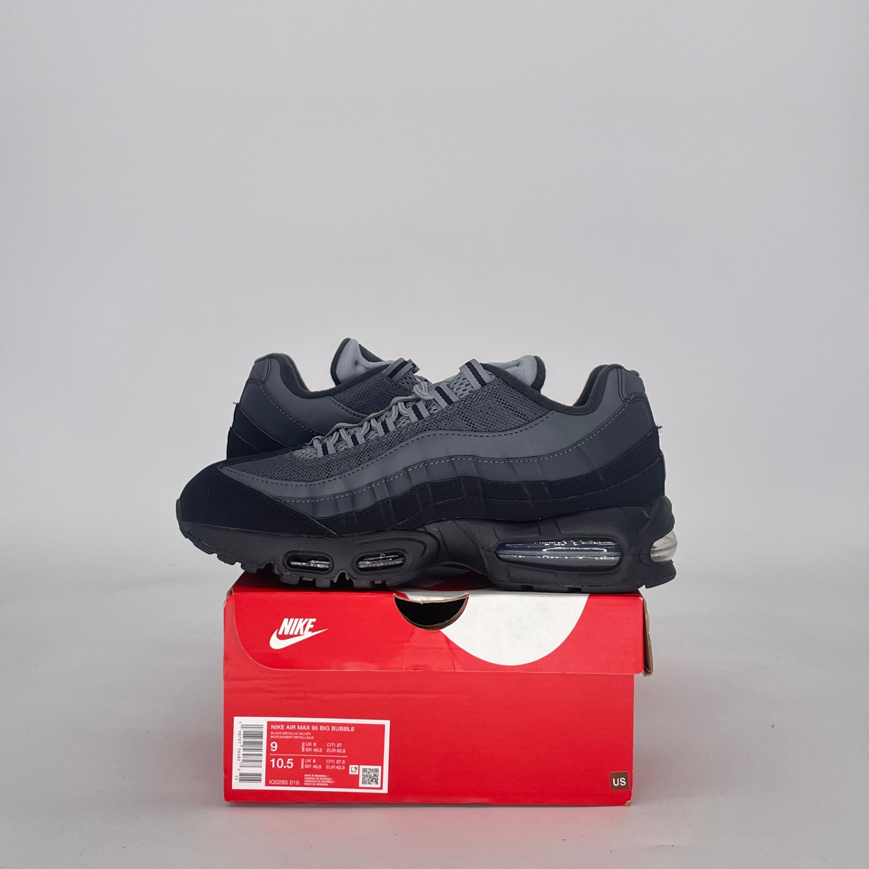 NIKE AIR MAX 95 BIG BUBBLE BLACK LIME BLAST ANTHRACITE IQ0285-010 SIZE 9/10.5W