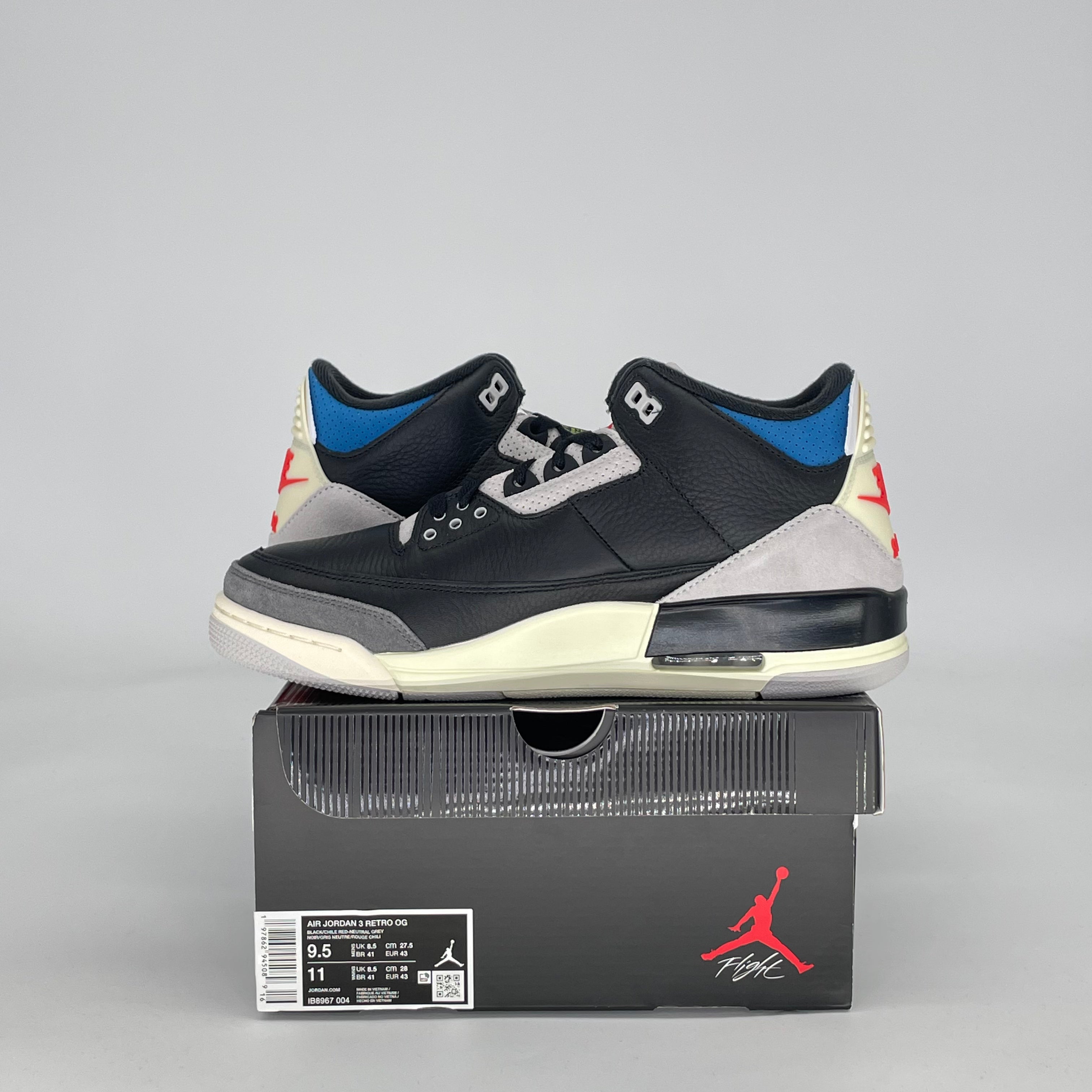 AIR JORDAN 3 RARE AIR IB8967-004 SIZE 9.5/11W