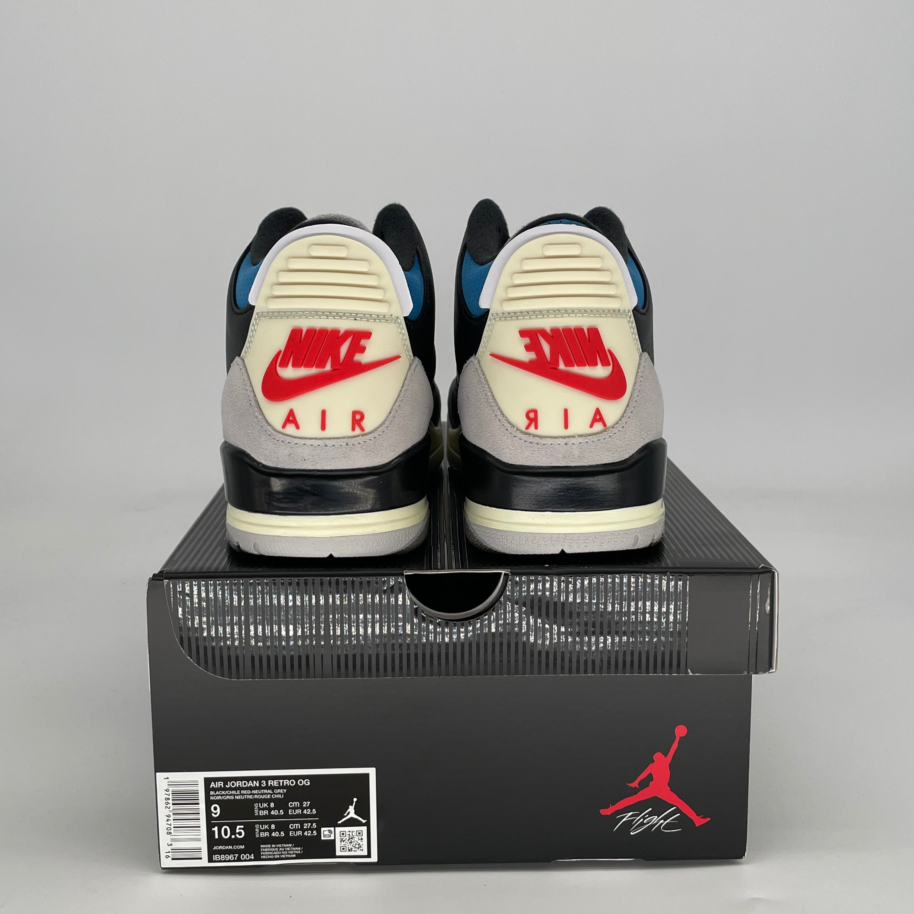 AIR JORDAN 3 RARE AIR IB8967-004 SIZE 9/10.5W