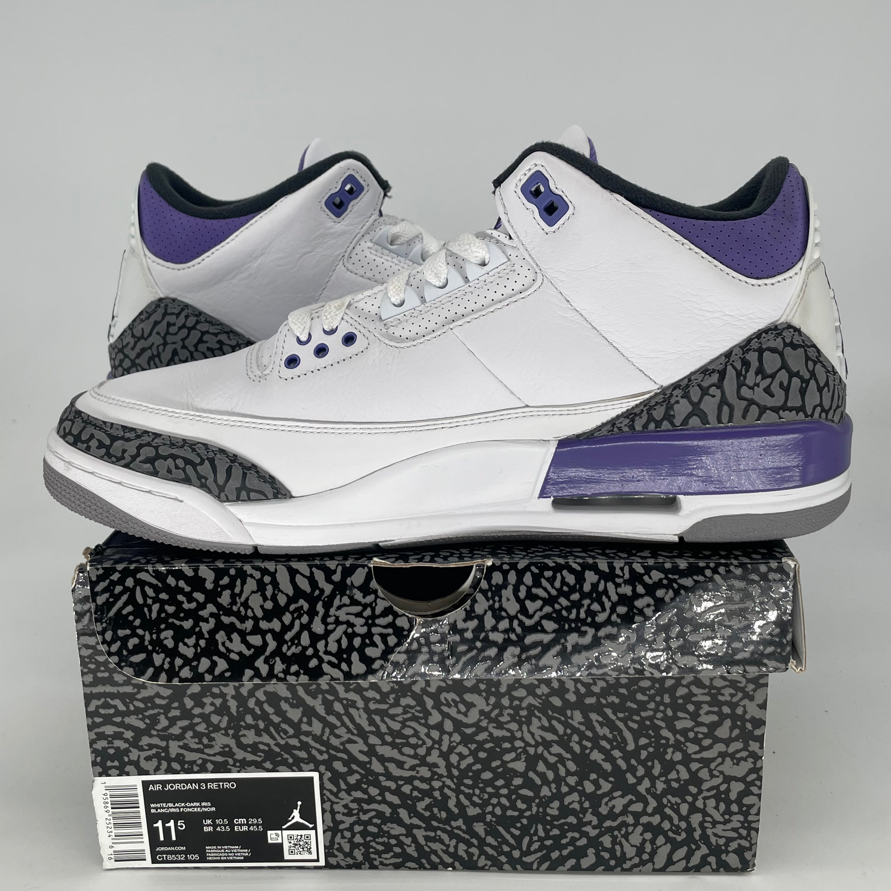 AIR JORDAN 3 DARK IRIS SIZE 11.5/13W CT8532-105