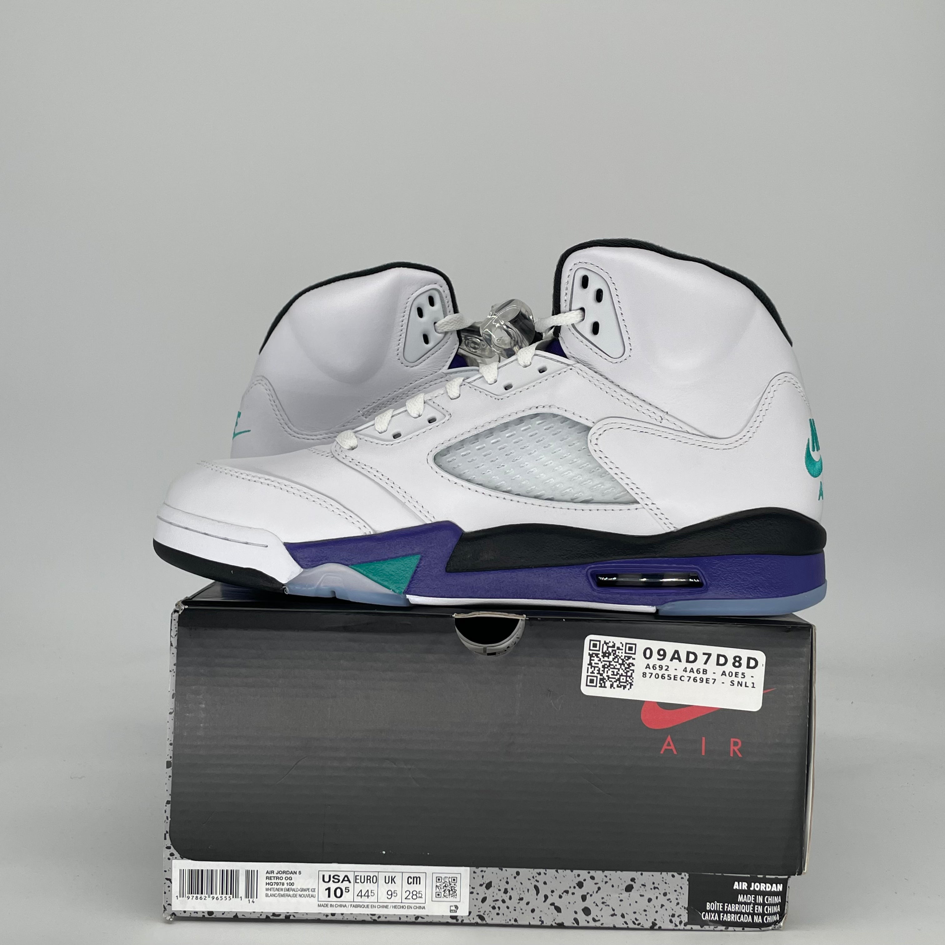 AIR JORDAN 5 GRAPE HQ7978-100 SIZE 10.5/12W