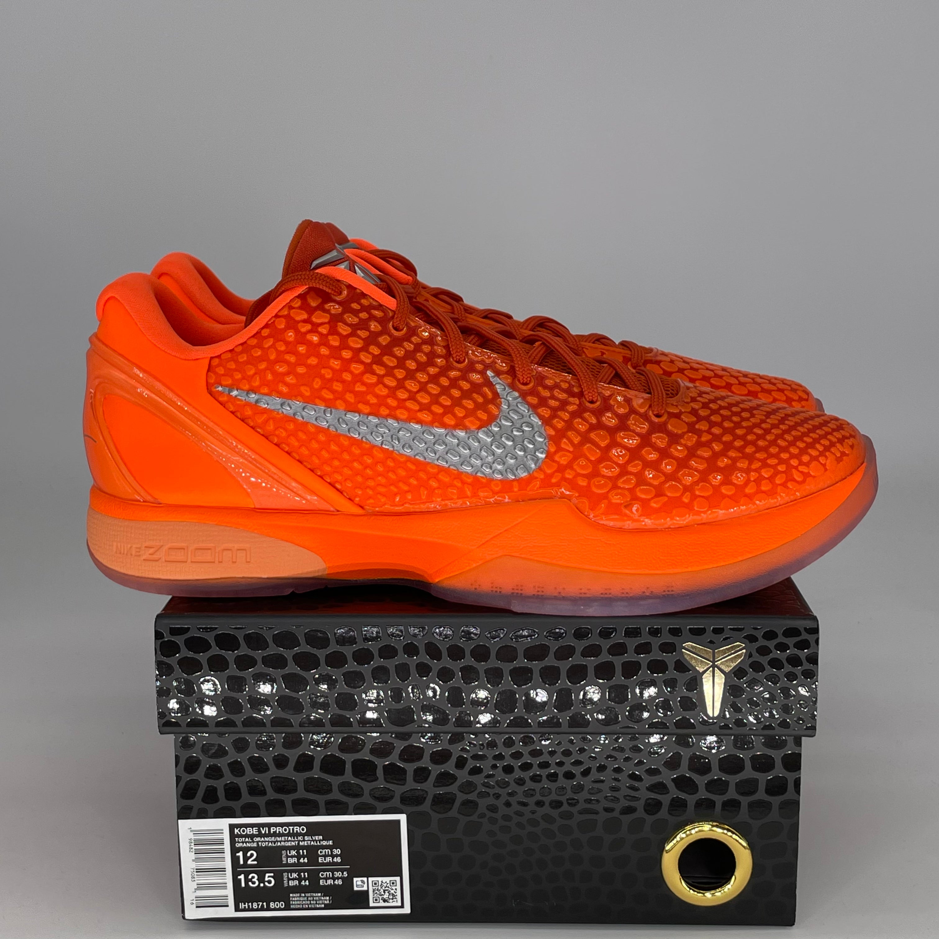 NIKE KOBE 6 PROTRO TOTAL ORANGE IH1871-800 SIZE 12/13.5W