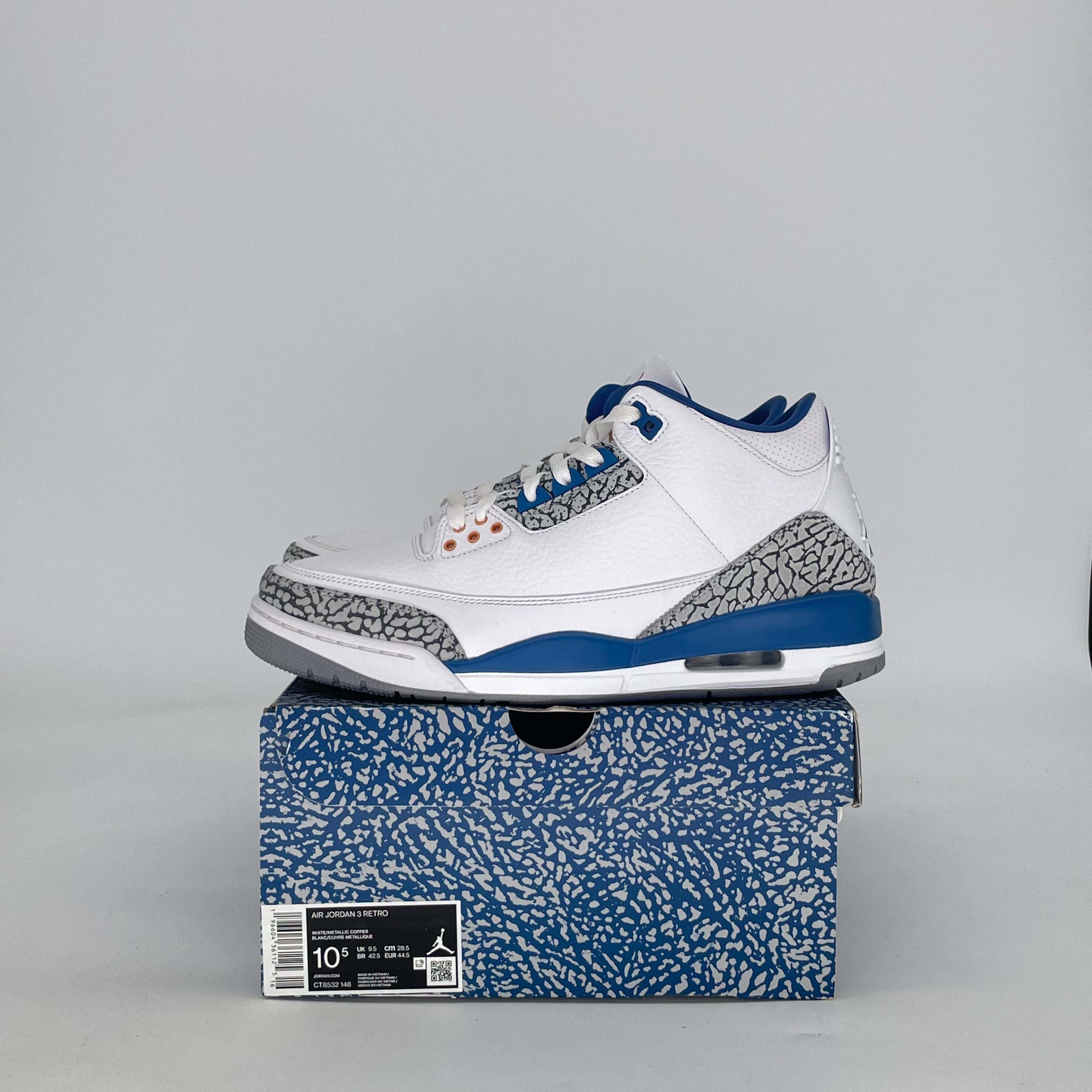 AIR JORDAN 3 WIZARDS CT8532-148 SIZE 10.5/12W