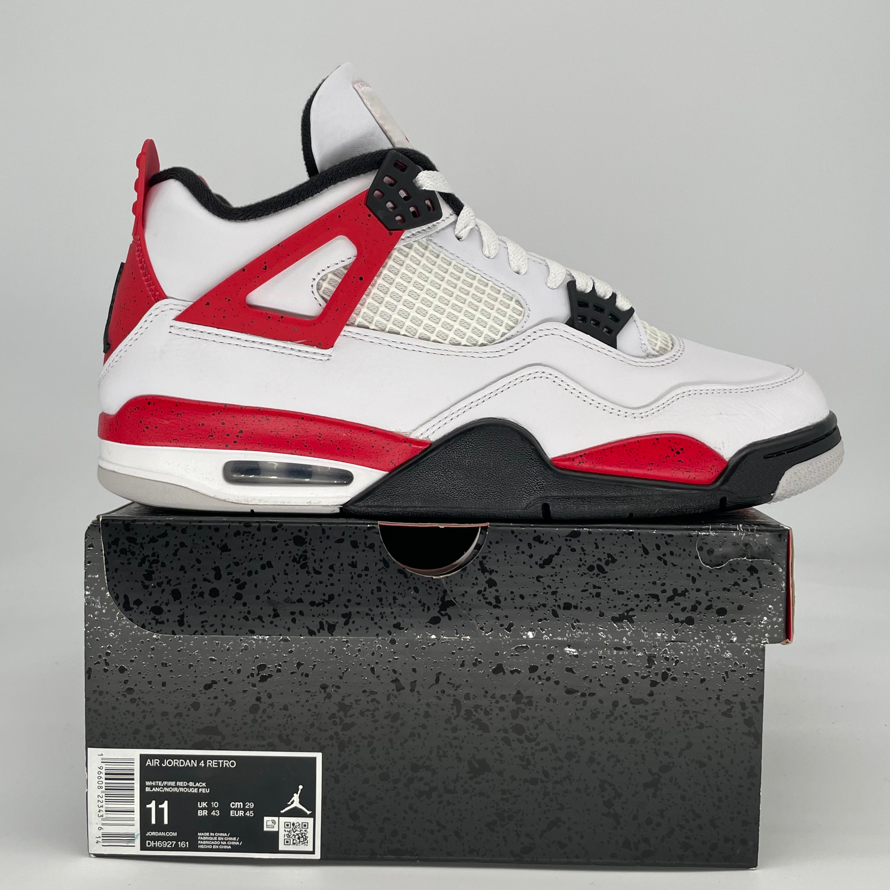 AIR JORDAN 4 RED CEMENT DH6927-161 SIZE 11/12.5W