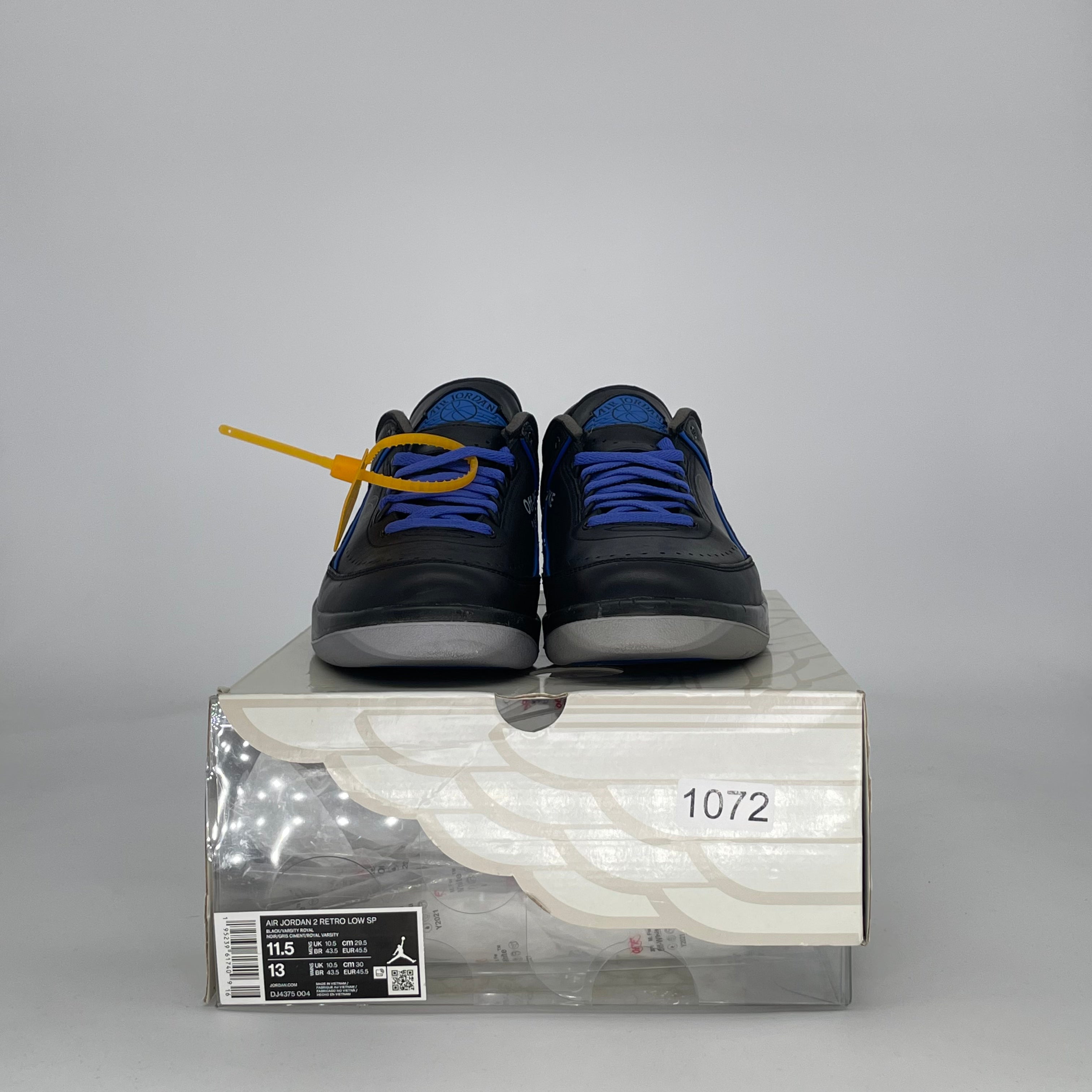 AIR JORDAN 2 LOW OFF-WHITE BLACK BLUE DJ4375-004 SIZE 11.5/13W