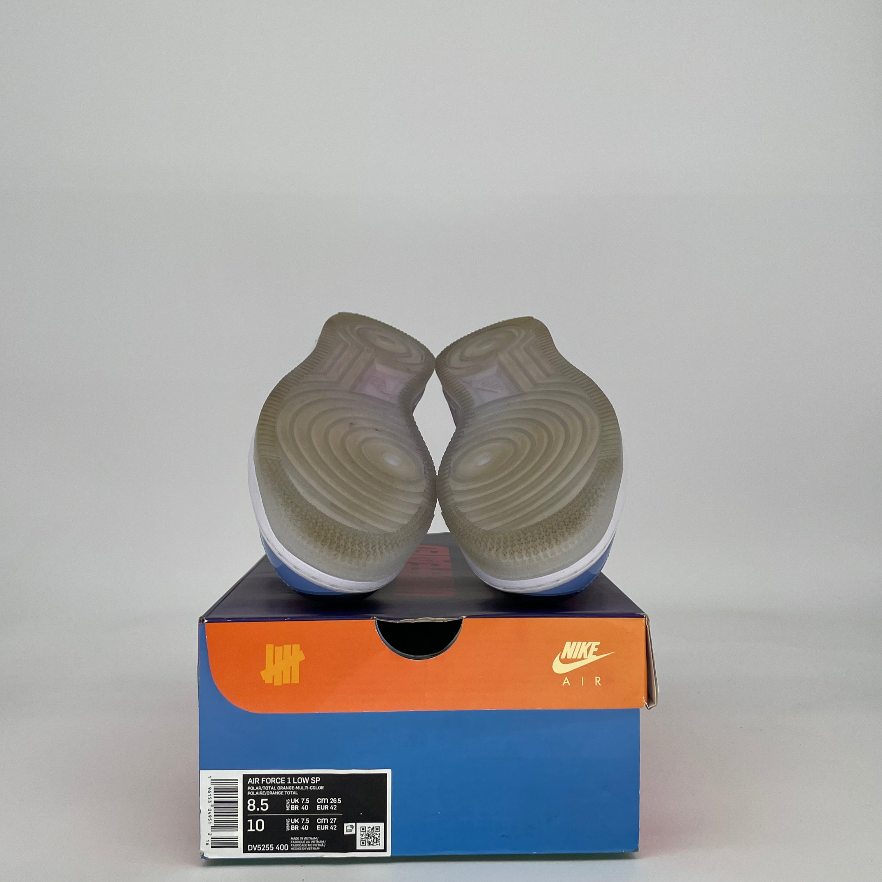 NIKE AIR FORCE 1 LOW UNDEFEATED MULTI-PATENT TOTAL ORANGE CD4991-500 SIZE 8.5/10W