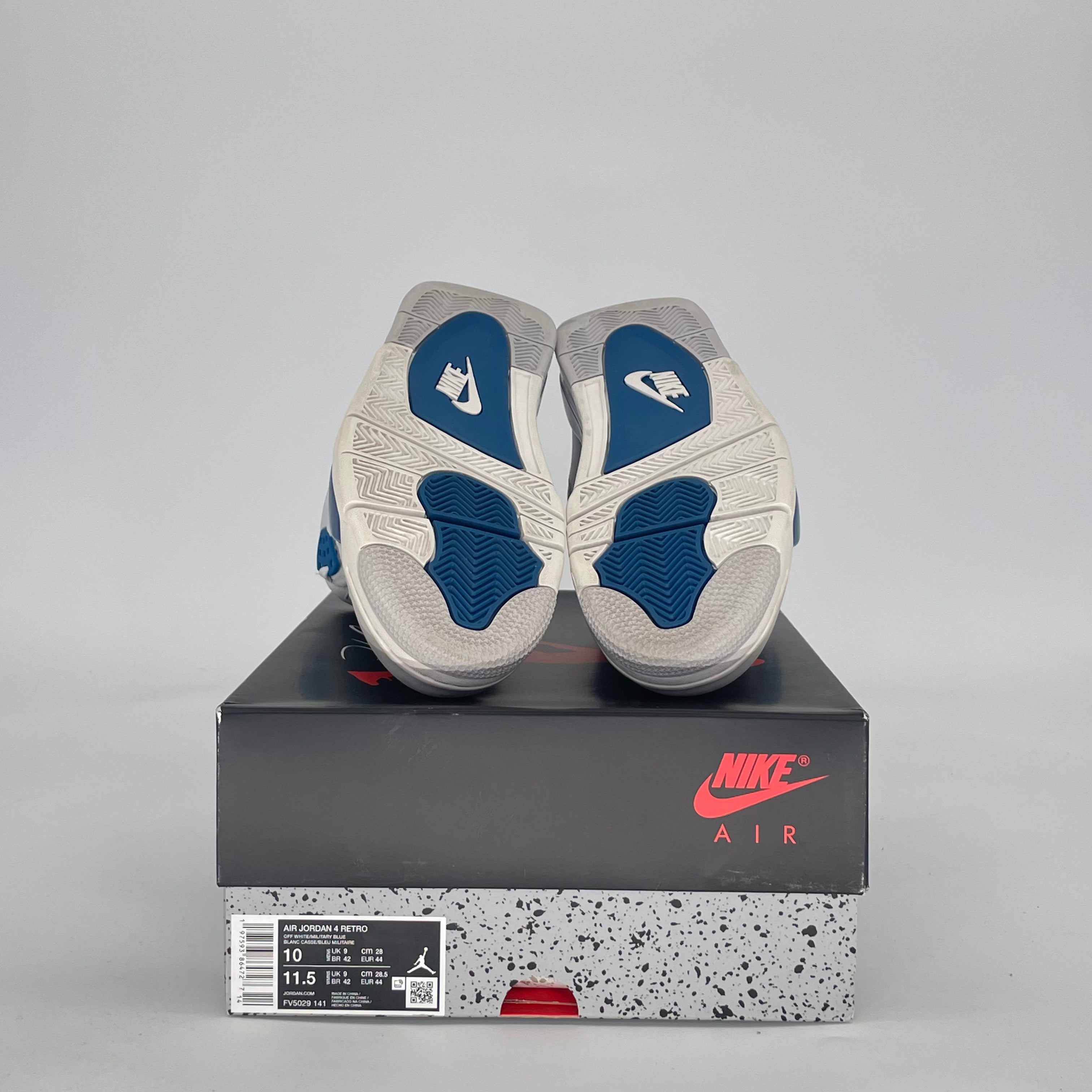 AIR JORDAN 4 MILITARY BLUE FV5029-141 SIZE 10.5/12W