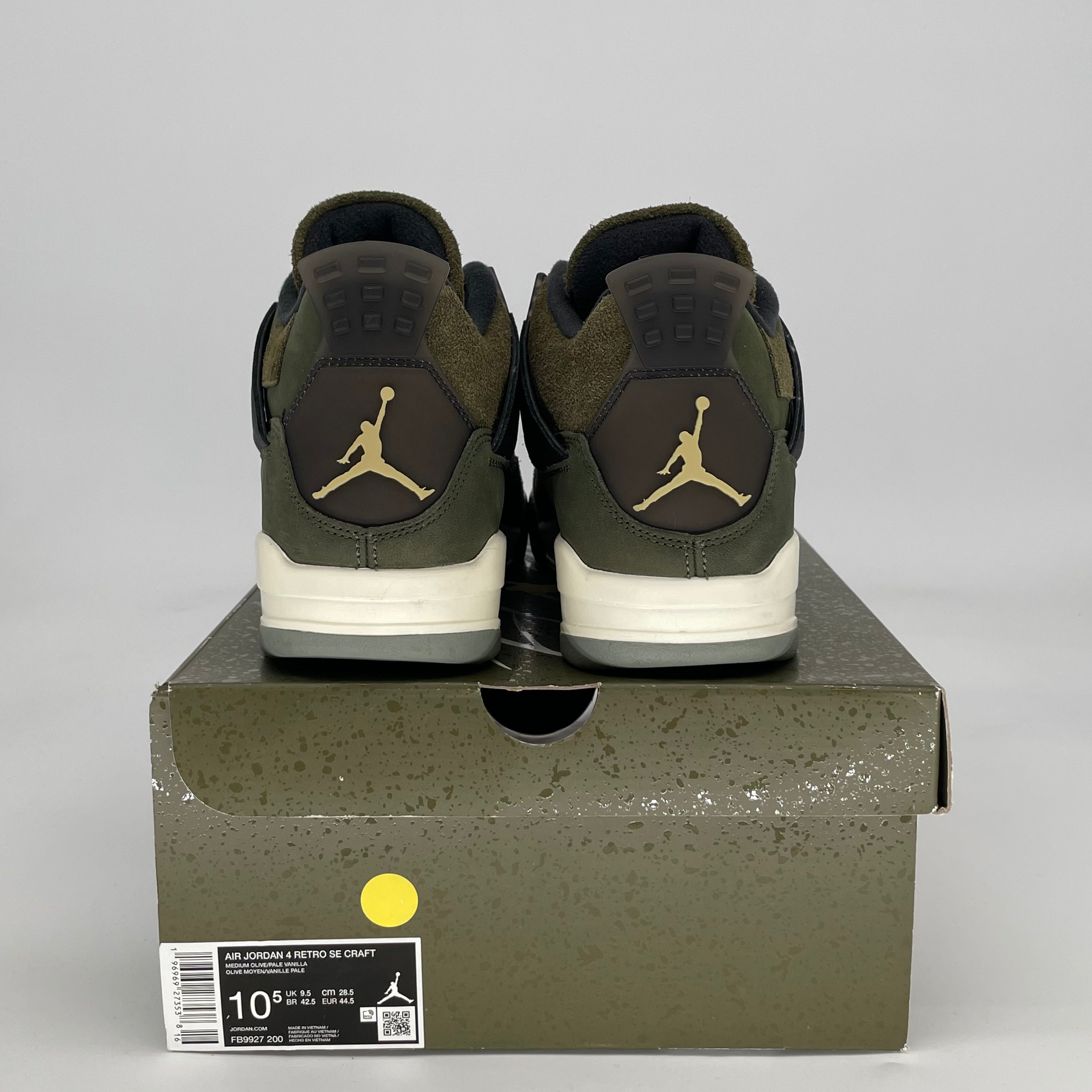 AIR JORDAN 4 CRAFT MEDIUM OLIVE FB9927-200 SIZE 10.5/12W