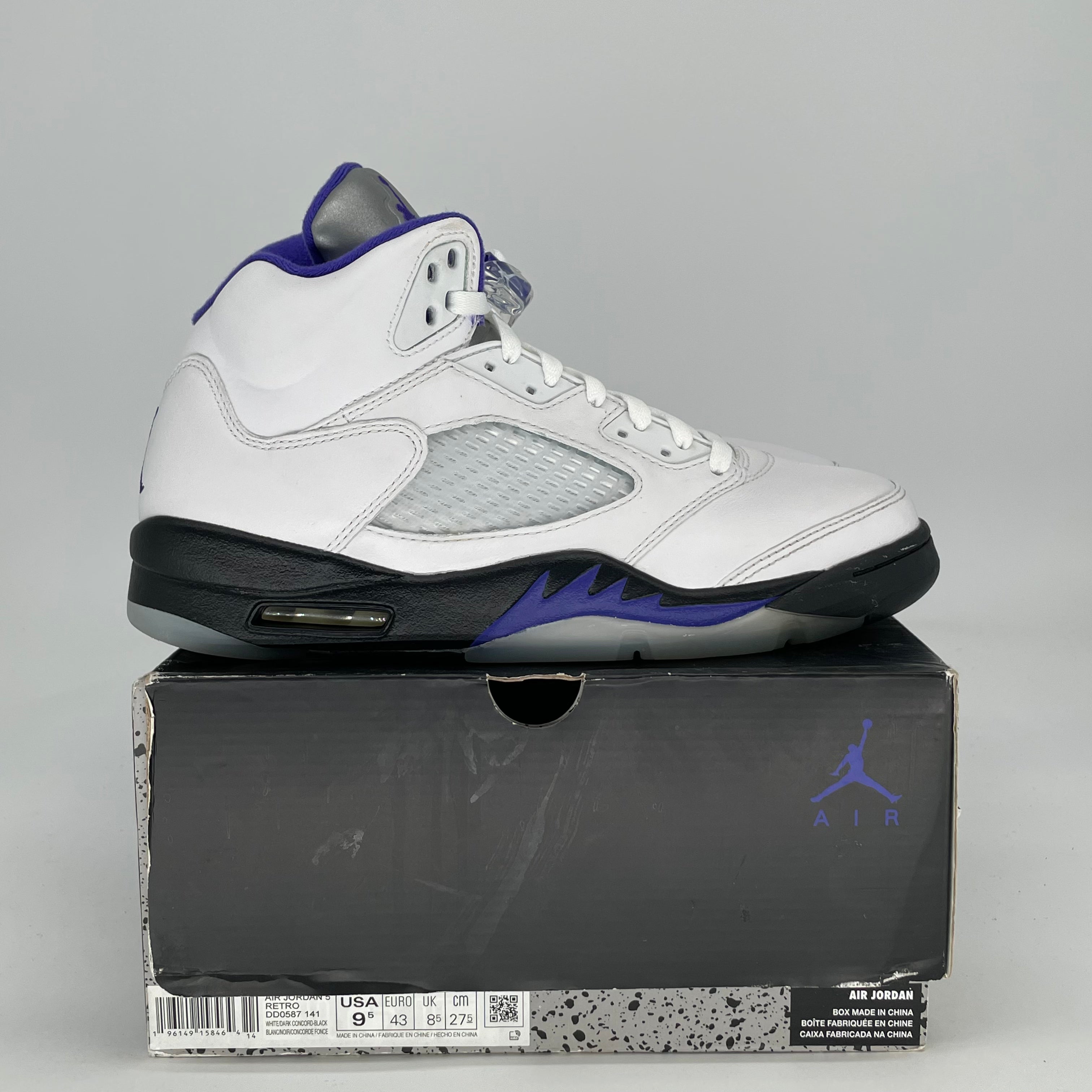 AIR JORDAN 5 DARK CONCORD DD0587-141 SIZE 9.5/11W