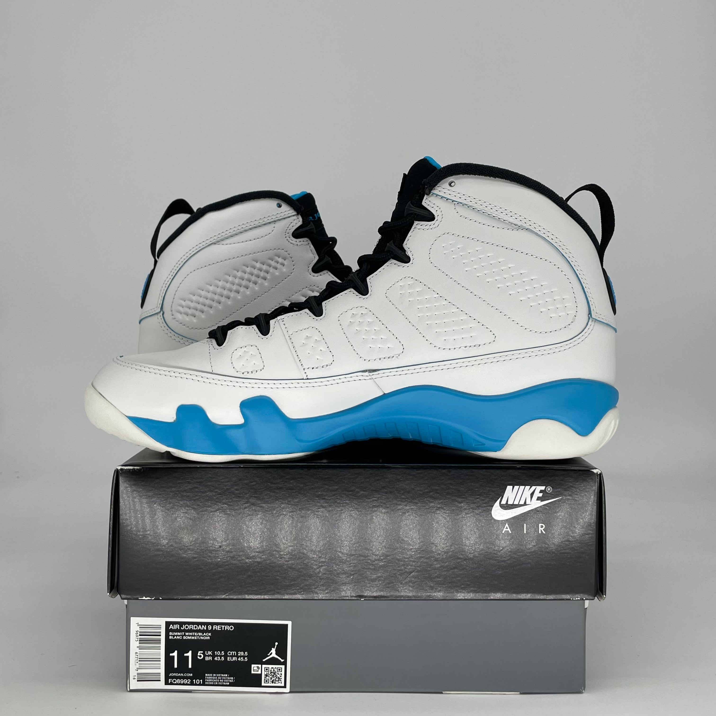 AIR JORDAN 9 POWDER BLUE FQ8992-101 SIZE 11.5/13W