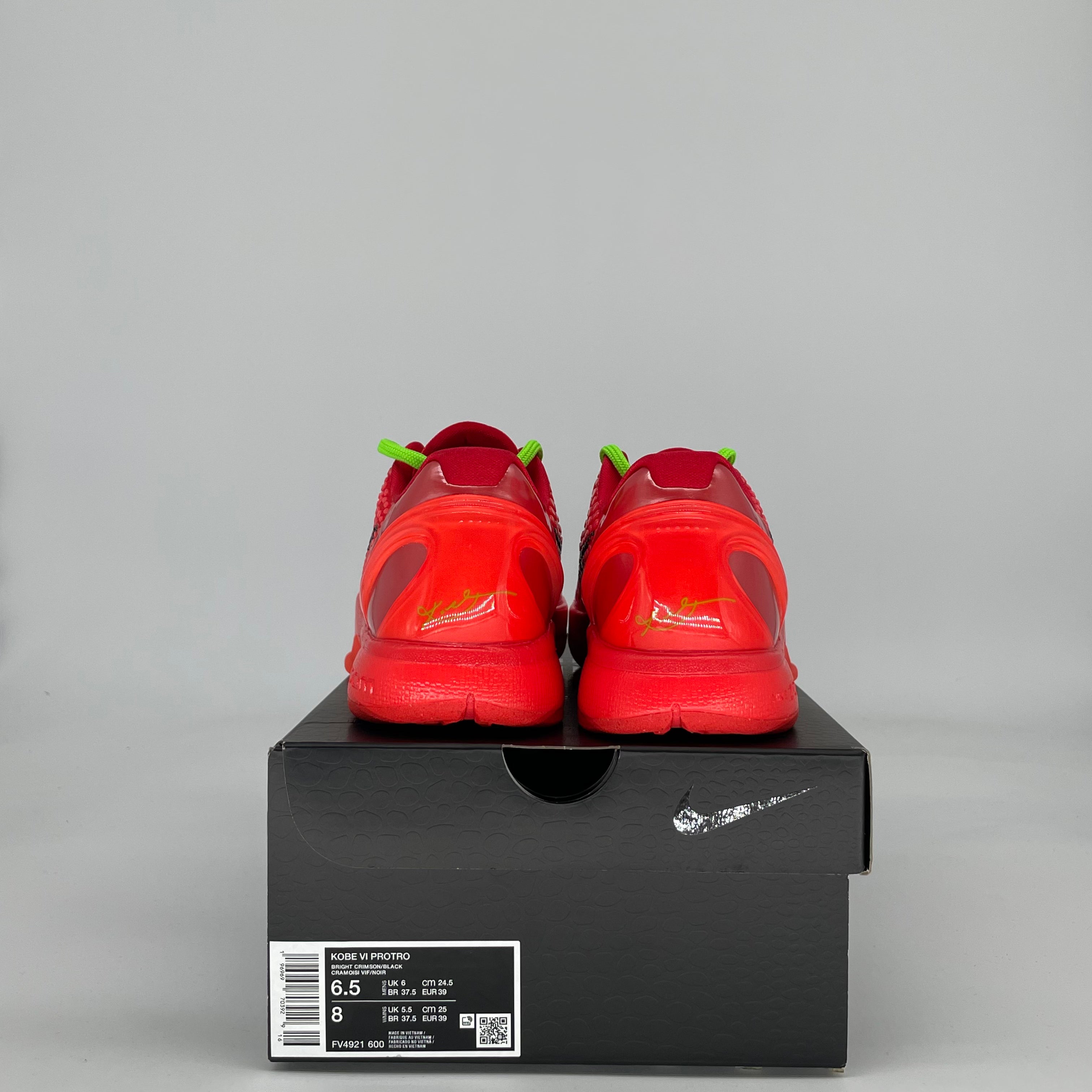 NIKE KOBE 6 PROTRO REVERSE GRINCH FV4921-600 SIZE 6.5/8W
