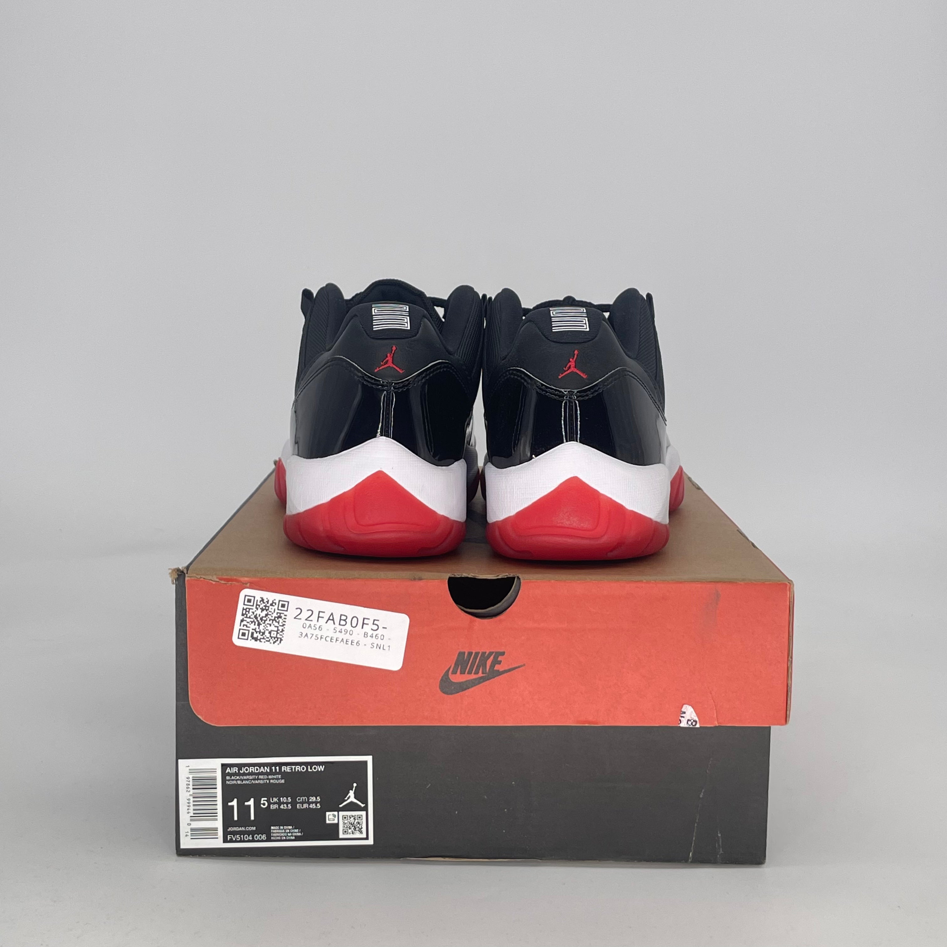 AIR JORDAN 11 LOW BRED FV5104-006 SIZE 11.5/13W