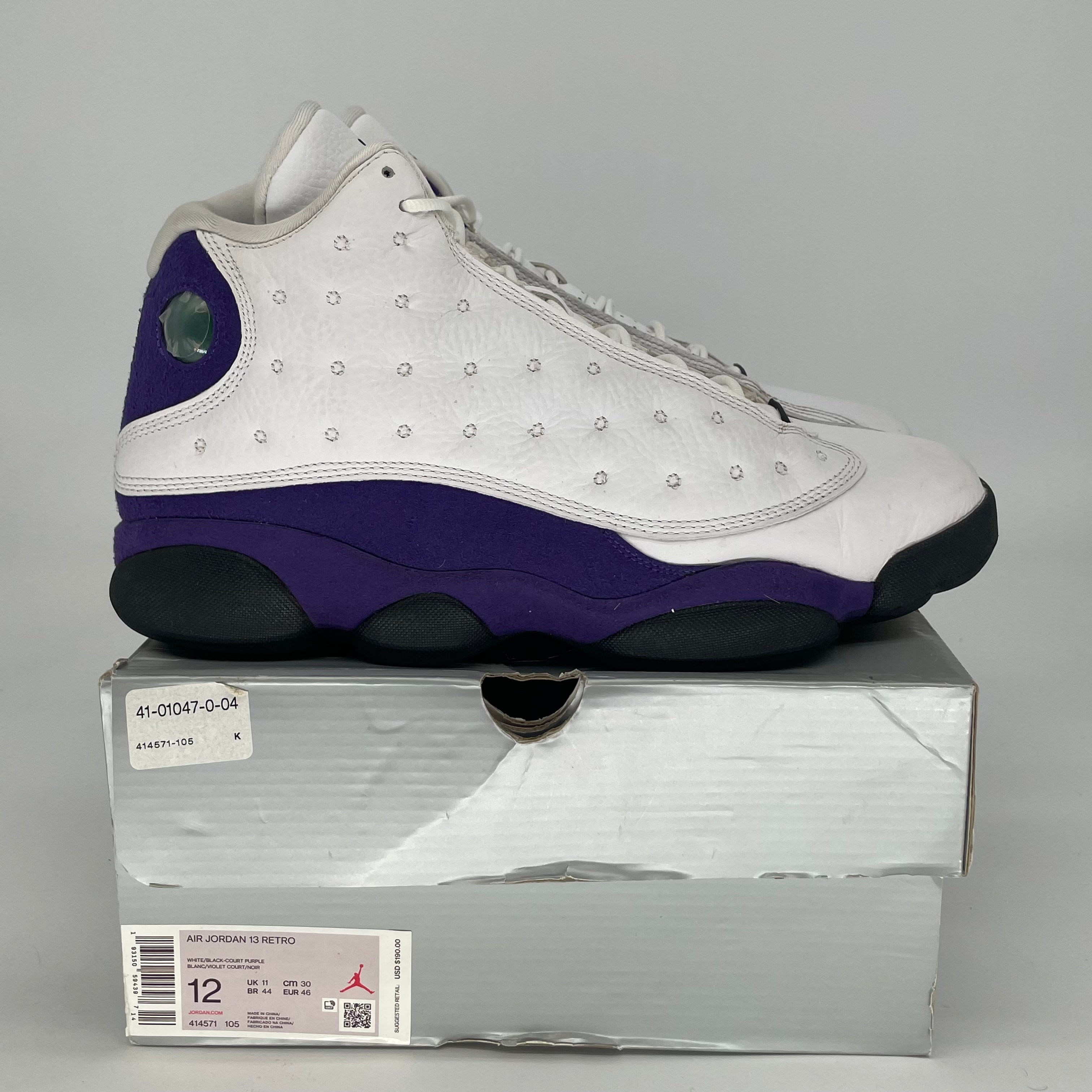 AIR JORDAN 13 LAKERS 414571-105 SIZE 12/13.5W
