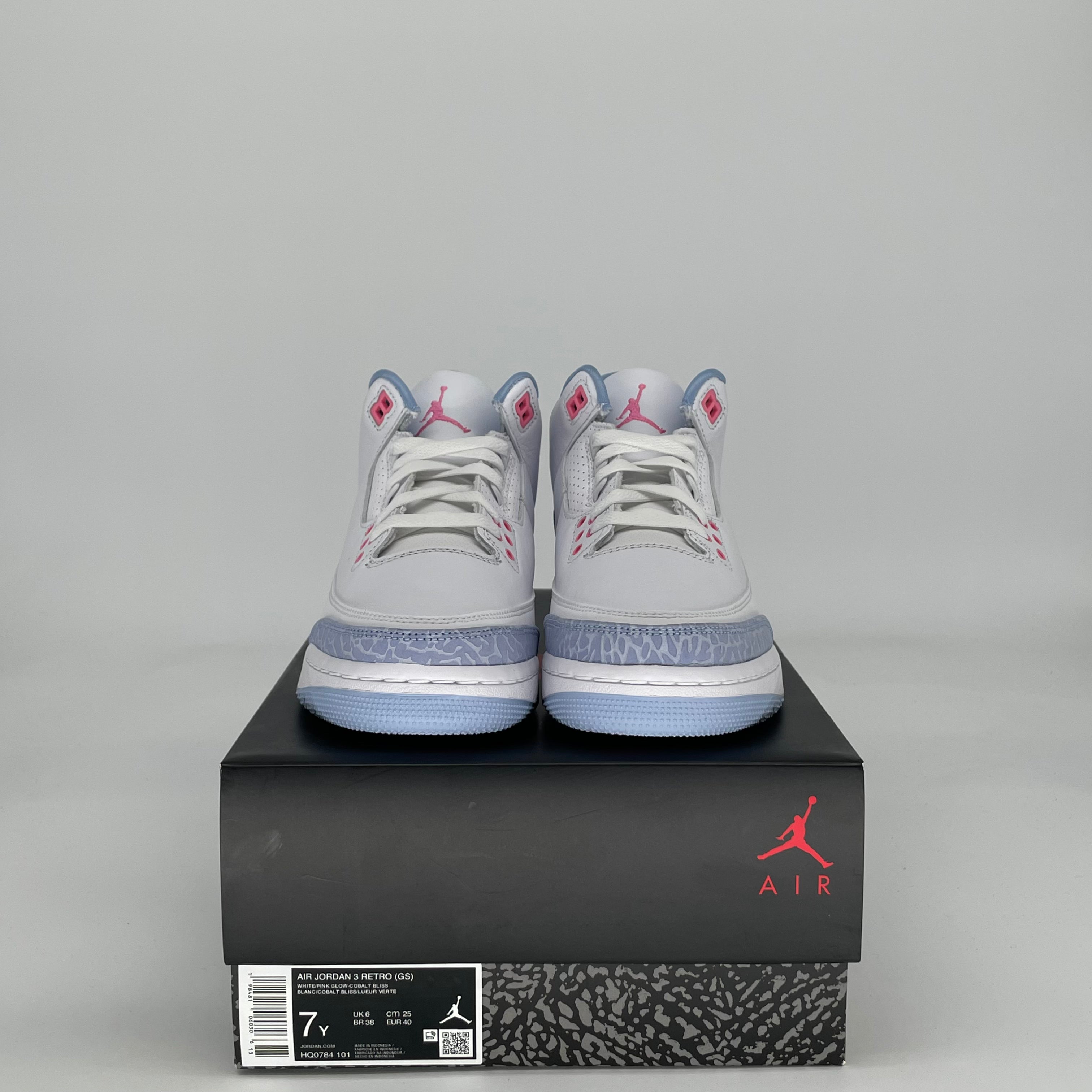 AIR JORDAN 3 WHITE COBALT BLISS HQ0784-101 SIZE 7/8.5W