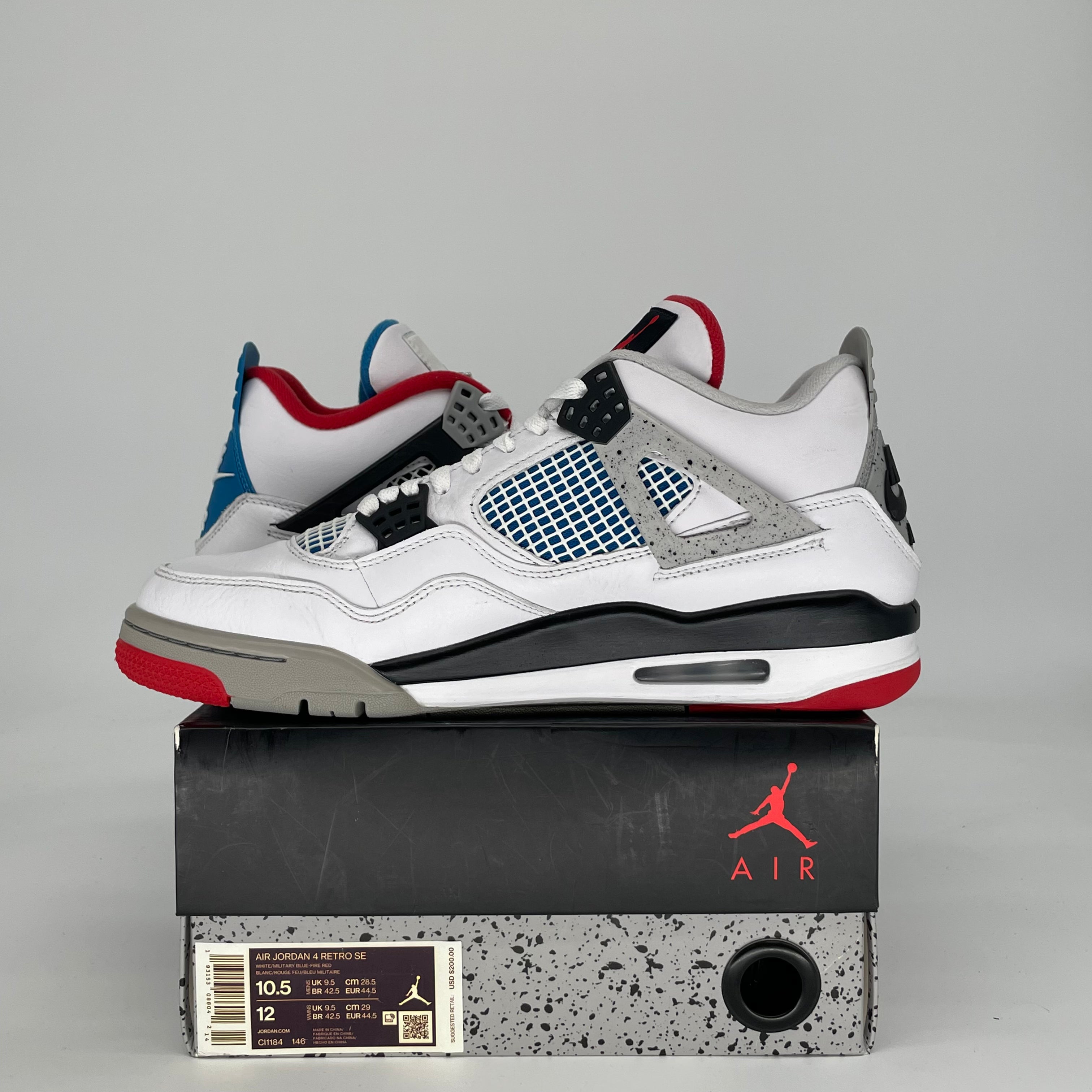 AIR JORDAN 4 WHAT THE CI1184-146 SIZE 10.5/12W