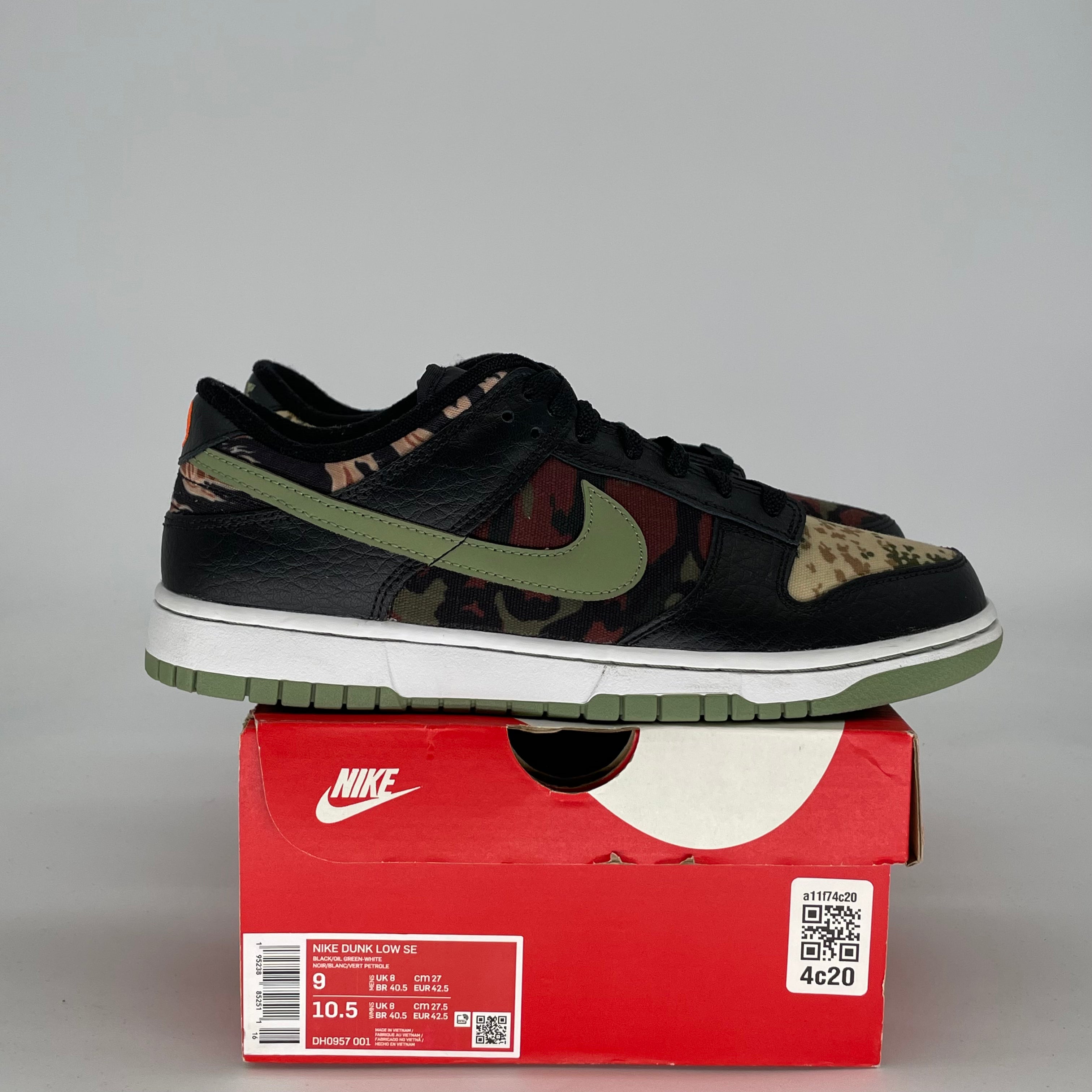 NIKE DUNK LOW CRAZY CAMO DH0957-001 SIZE 9/10.5W