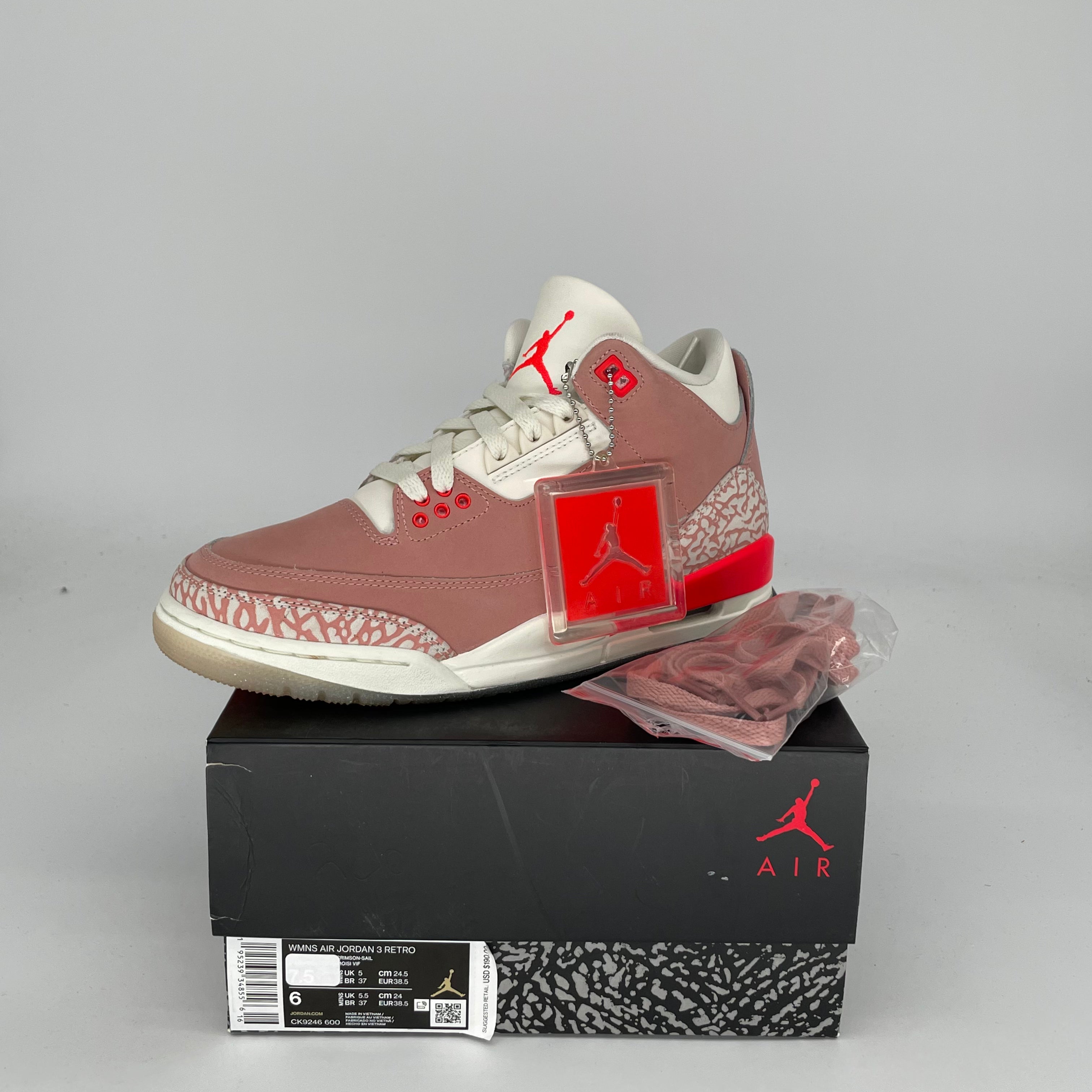 AIR JORDAN 3 RUST PINK W SIZE 6/7.5W CK9246-600