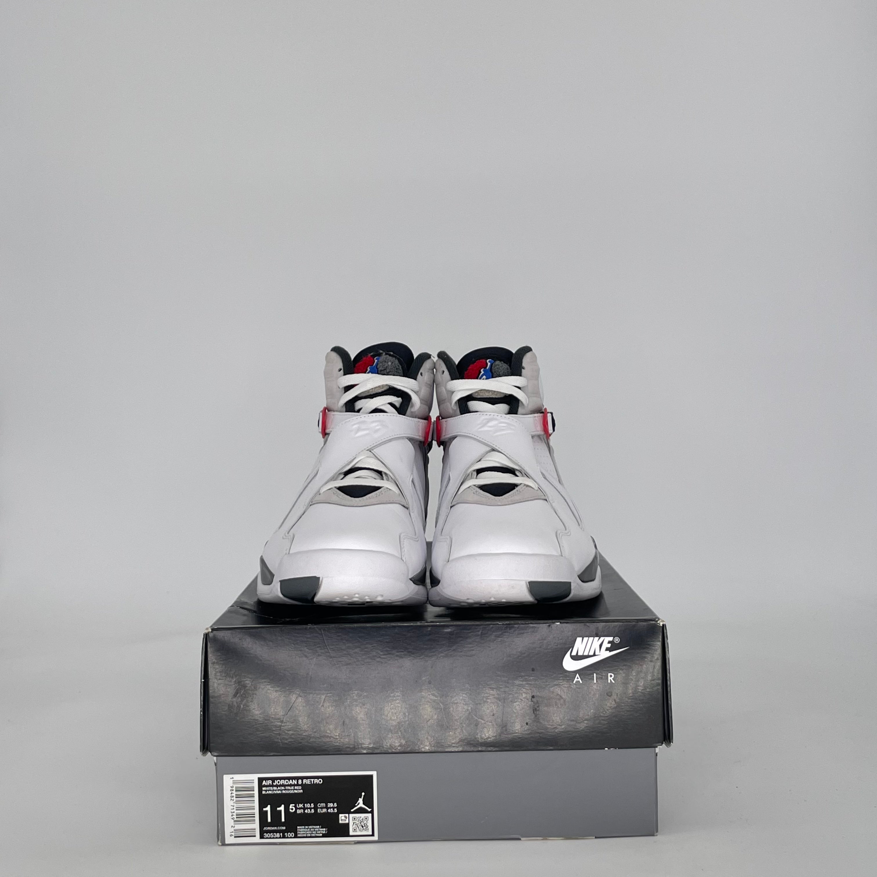 AIR JORDAN 8 WHITE TRUE RED 305381-100 SIZE 11.5/13W