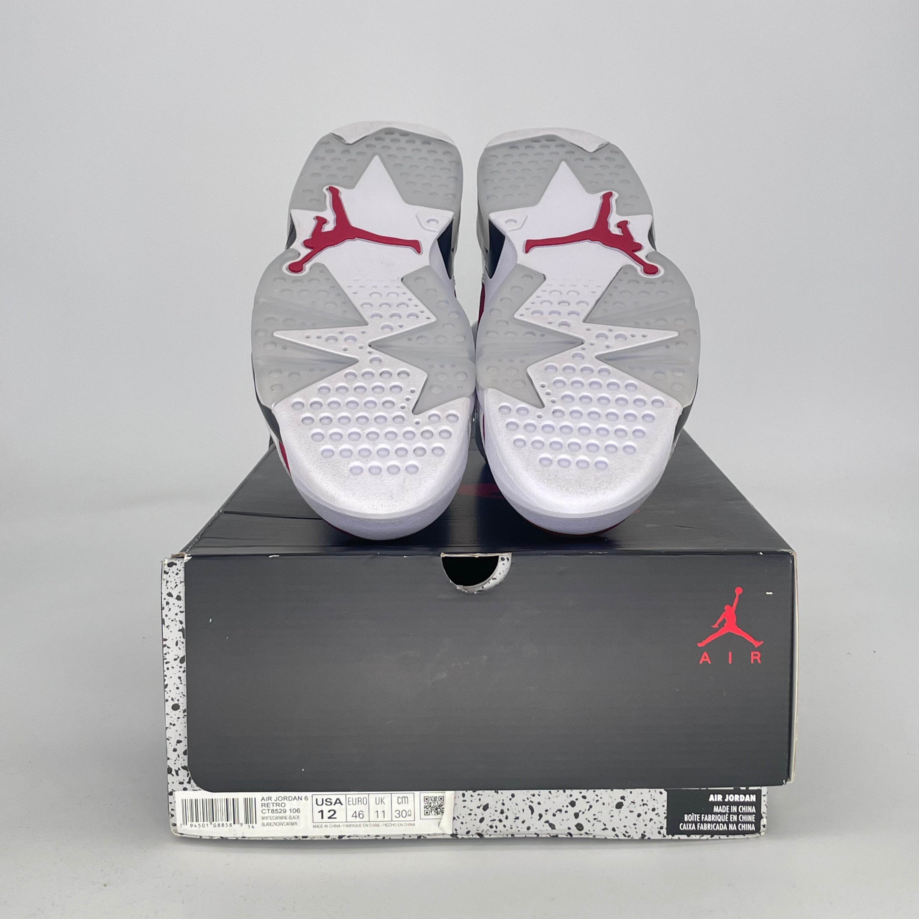 AIR JORDAN 6 CARMINE (2021) CT8529-106 SIZE 12/13.5W