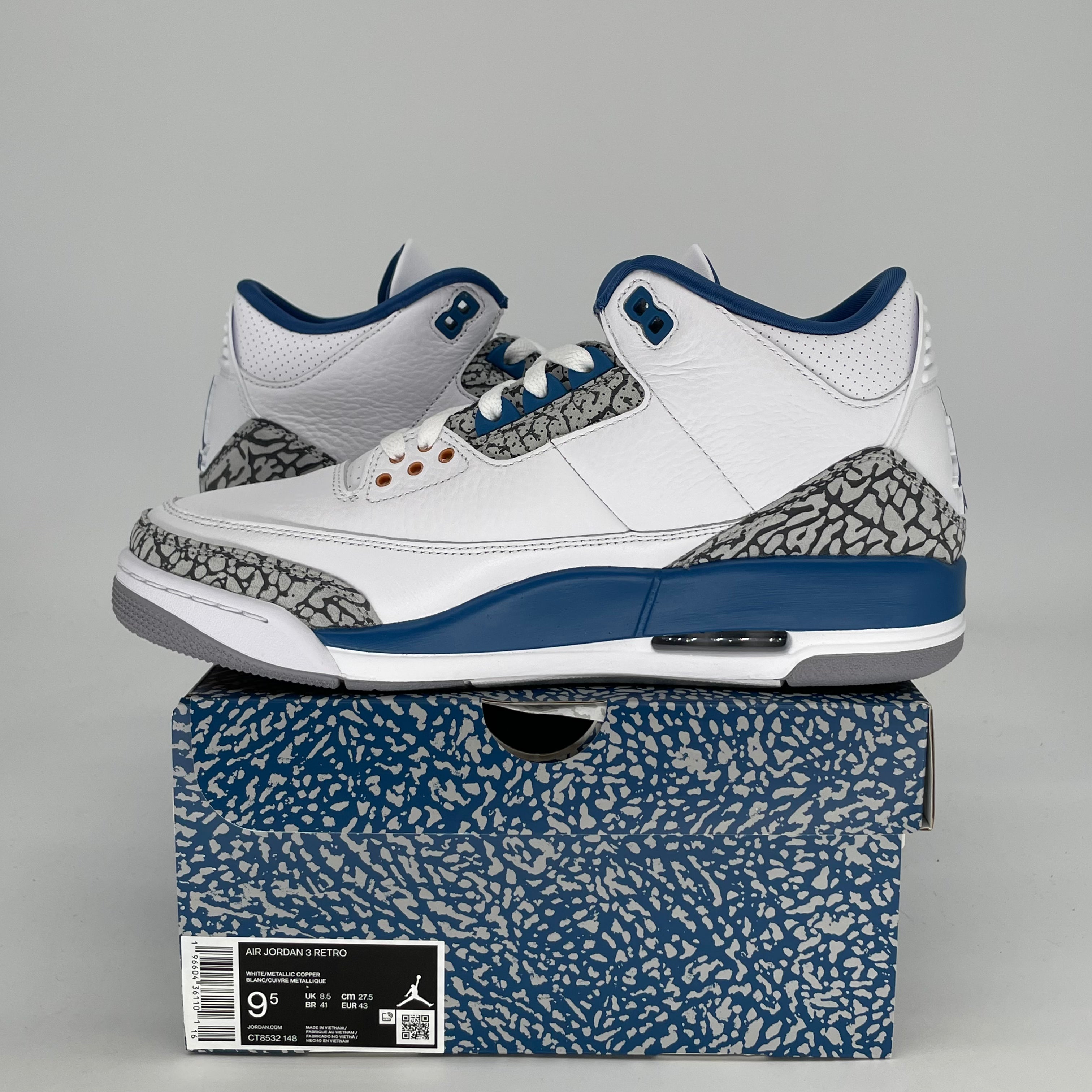 AIR JORDAN 3 WIZARDS CT8532-148 SIZE 9.5/11W