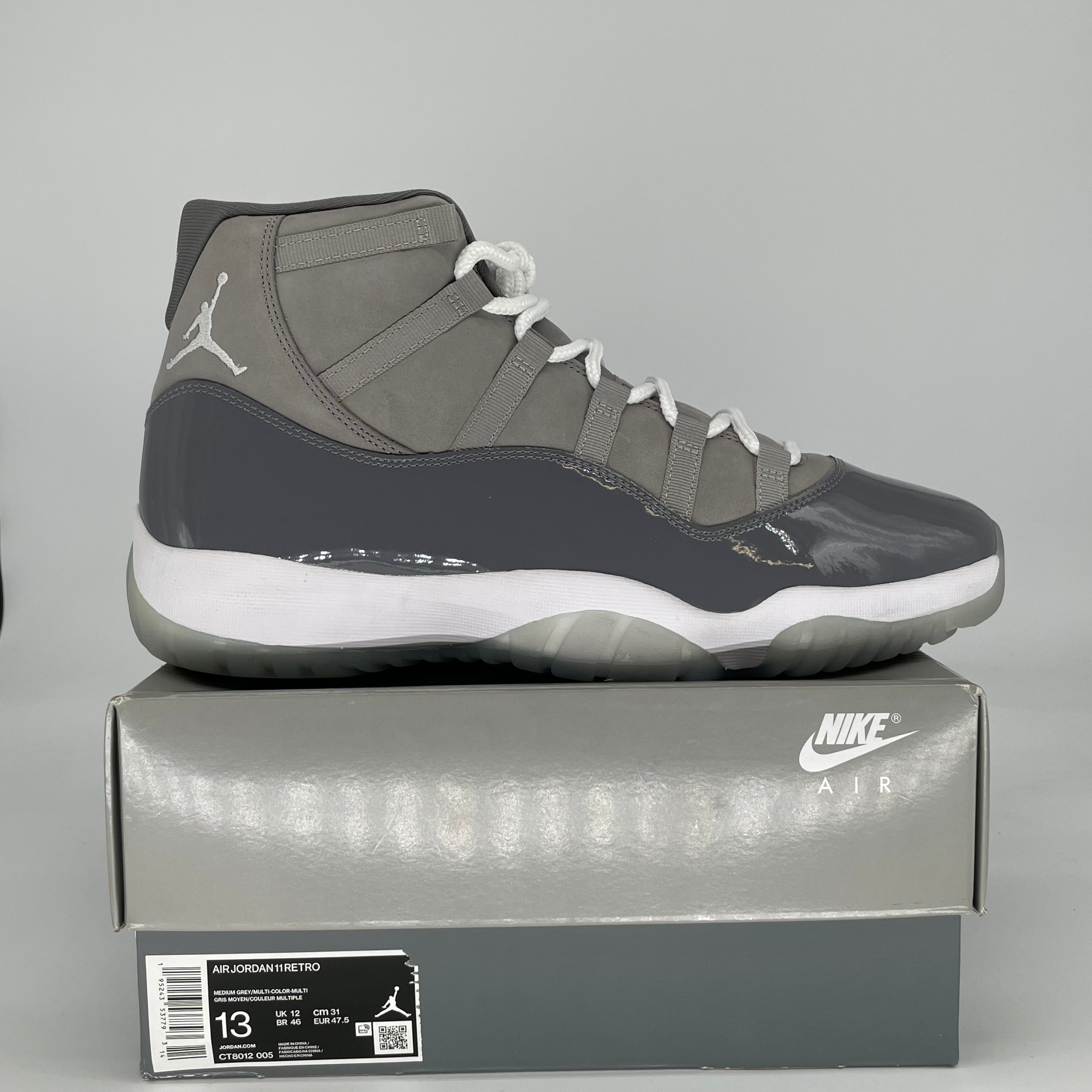 AIR JORDAN 11 COOL GREY CT8012-005 SIZE 13/14.5W