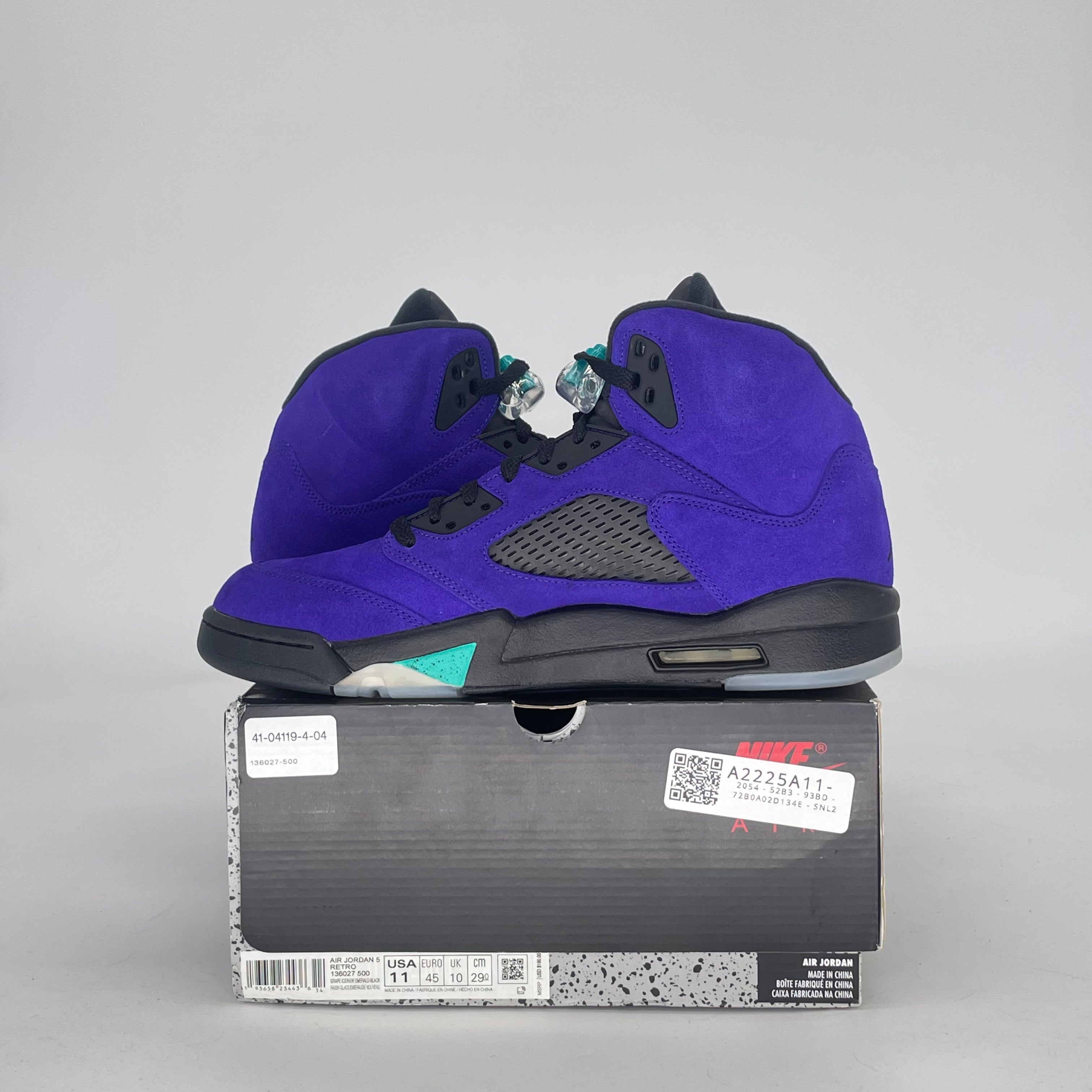 AIR JORDAN 5 ALTERNATE GRAPE 136027-500 SIZE 11/12.5W