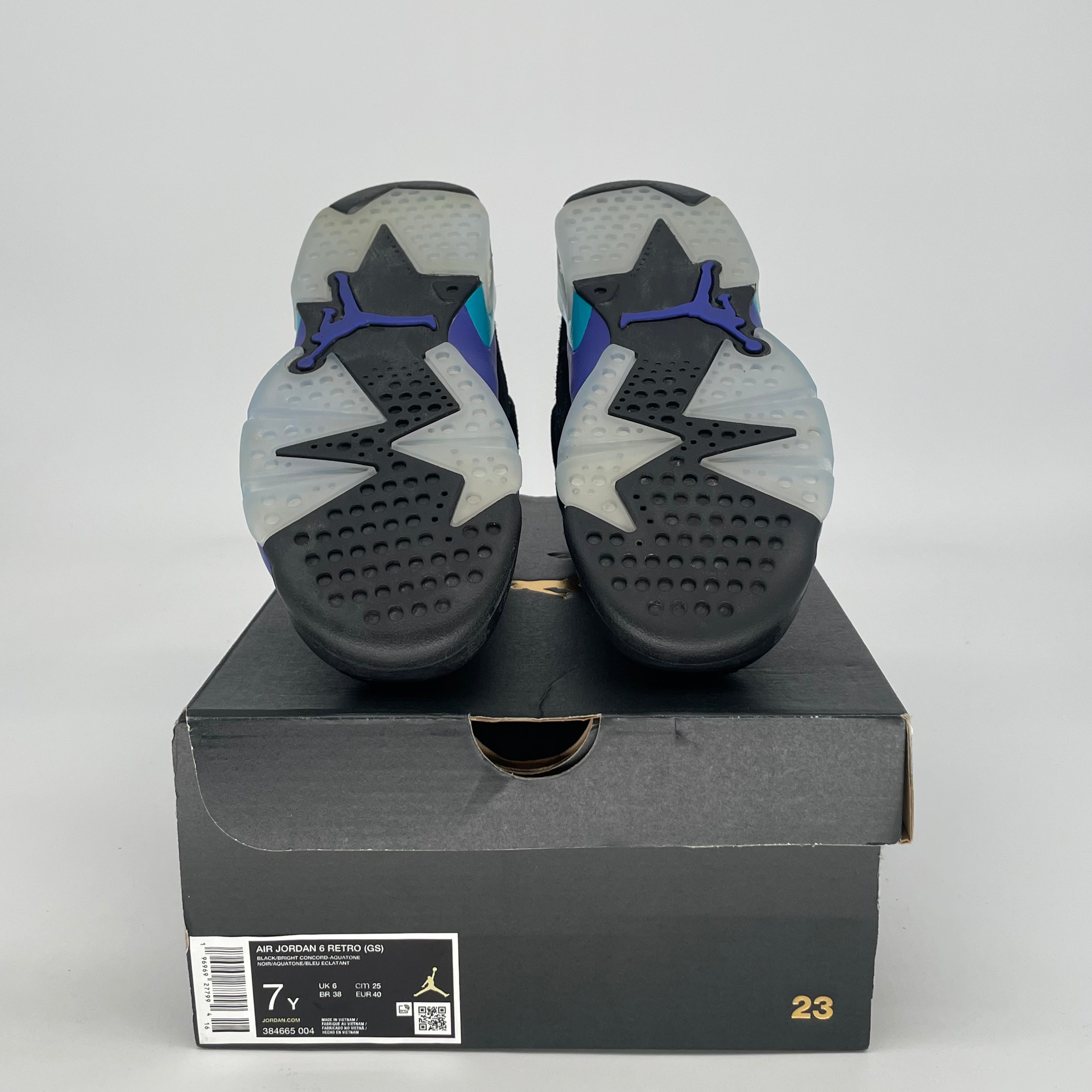 AIR JORDAN 6 AQUA 384665-004 SIZE 7/8.5W