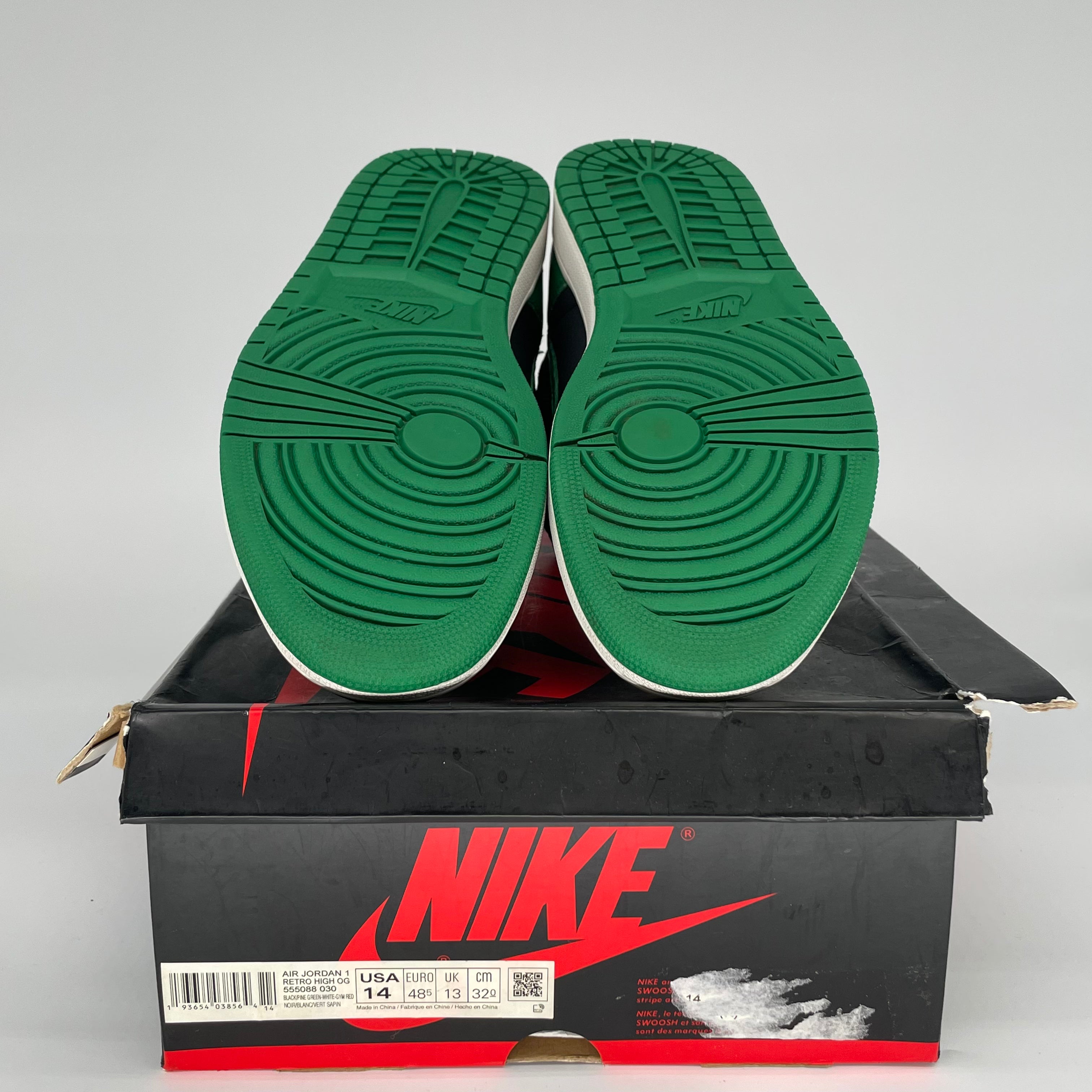 AIR JORDAN 1 PINE GREEN BLACK 555088-030 SIZE 14/15.5W