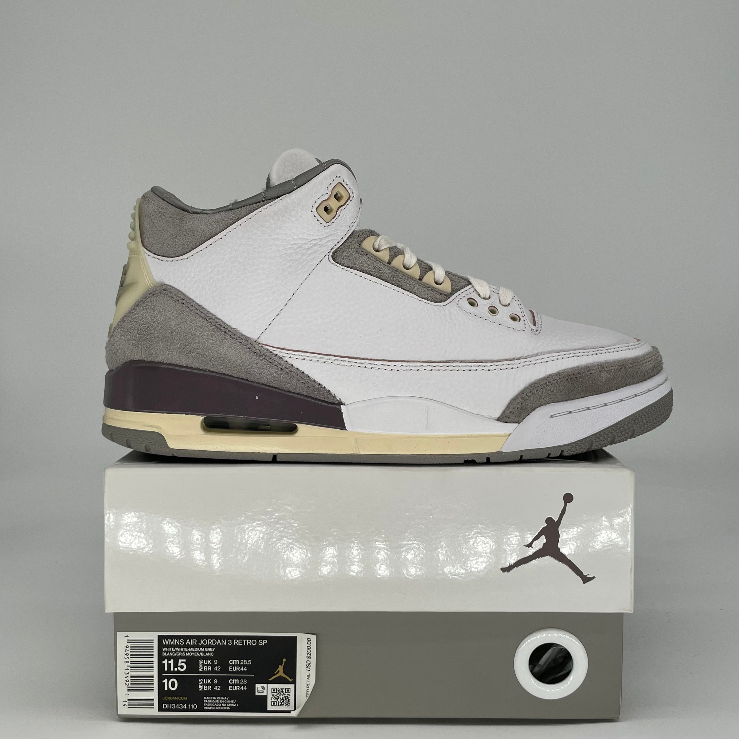 AIR JORDAN 3 A MA MANIERE W DH3434-110 SIZE 10/11.5W