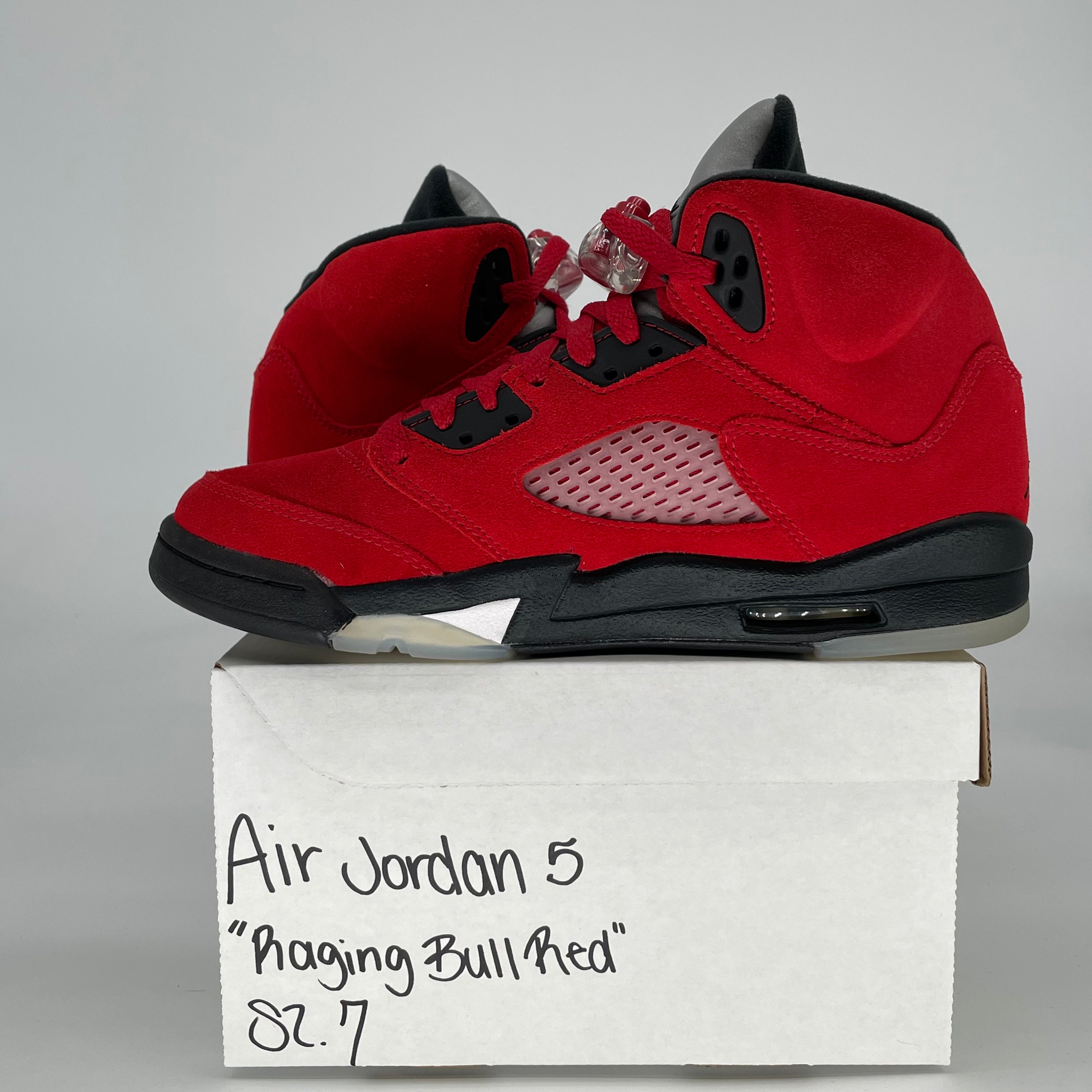 AIR JORDAN 5 RAGING BULL RED 440888-600 SIZE 7/8.5W