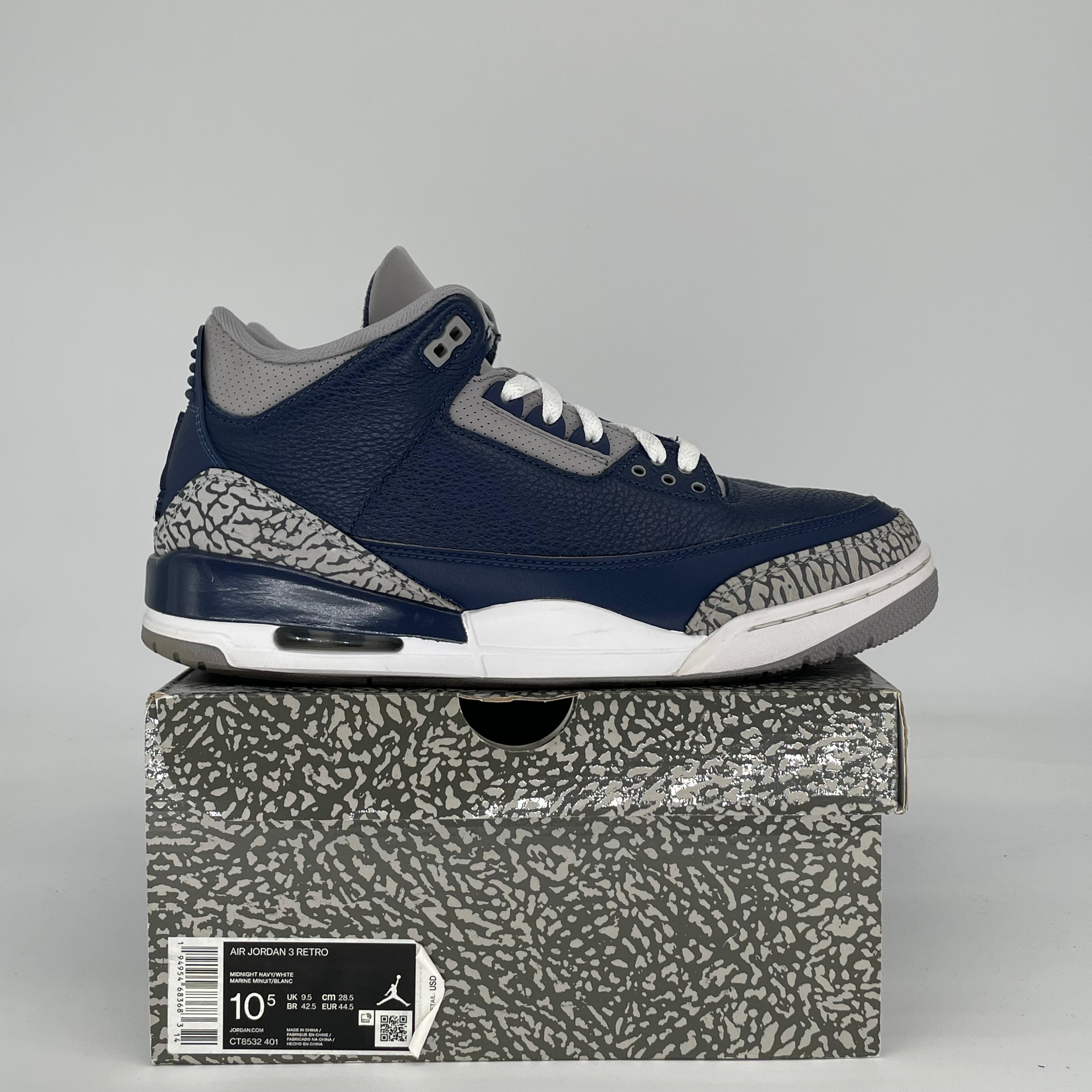 AIR JORDAN 3 GEORGETOWN CT8532-401 SIZE 10.5/12W