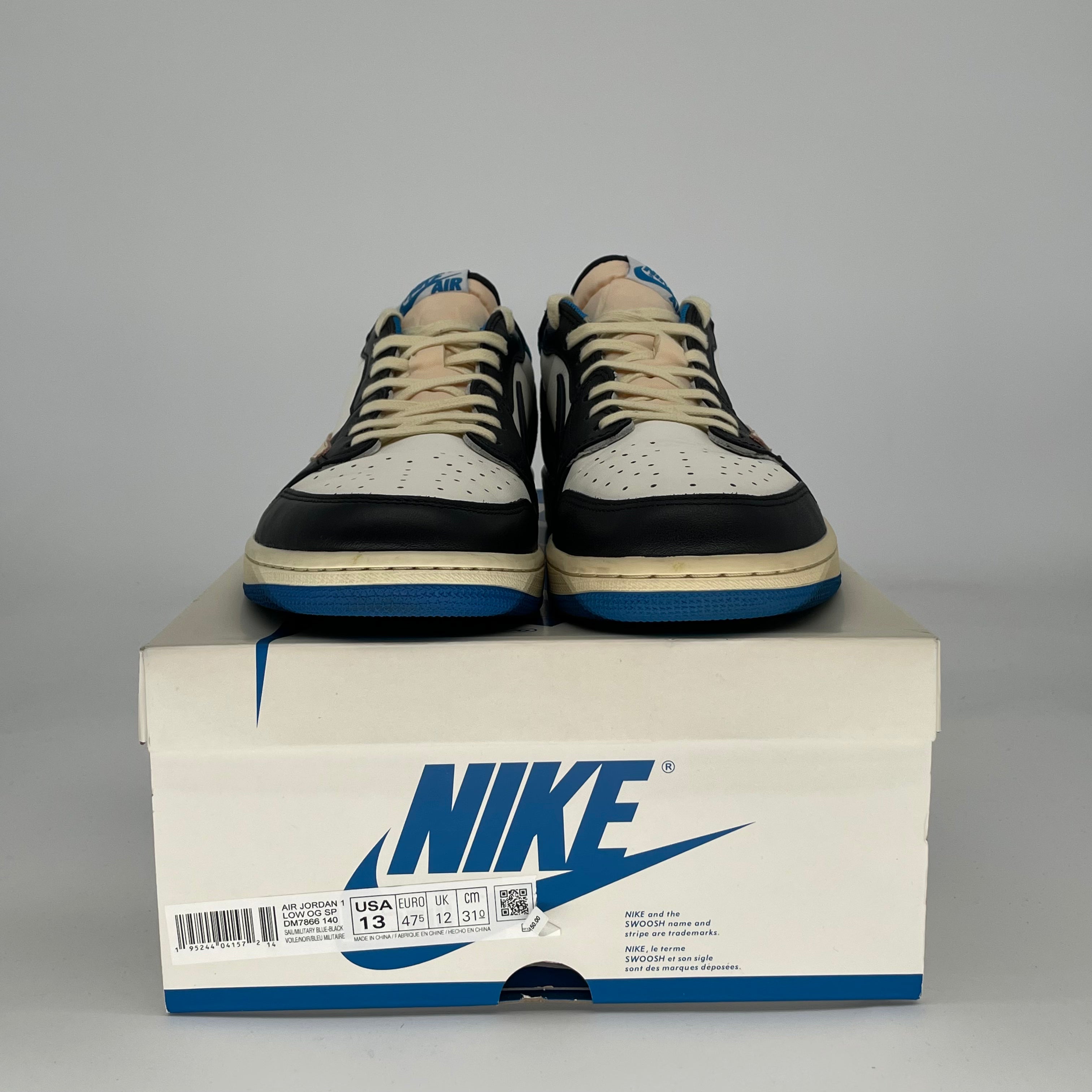 TRAVIS SCOTT X FRAGMENT X AIR JORDAN 1 LOW DM7866-140 SIZE 13/14.5W