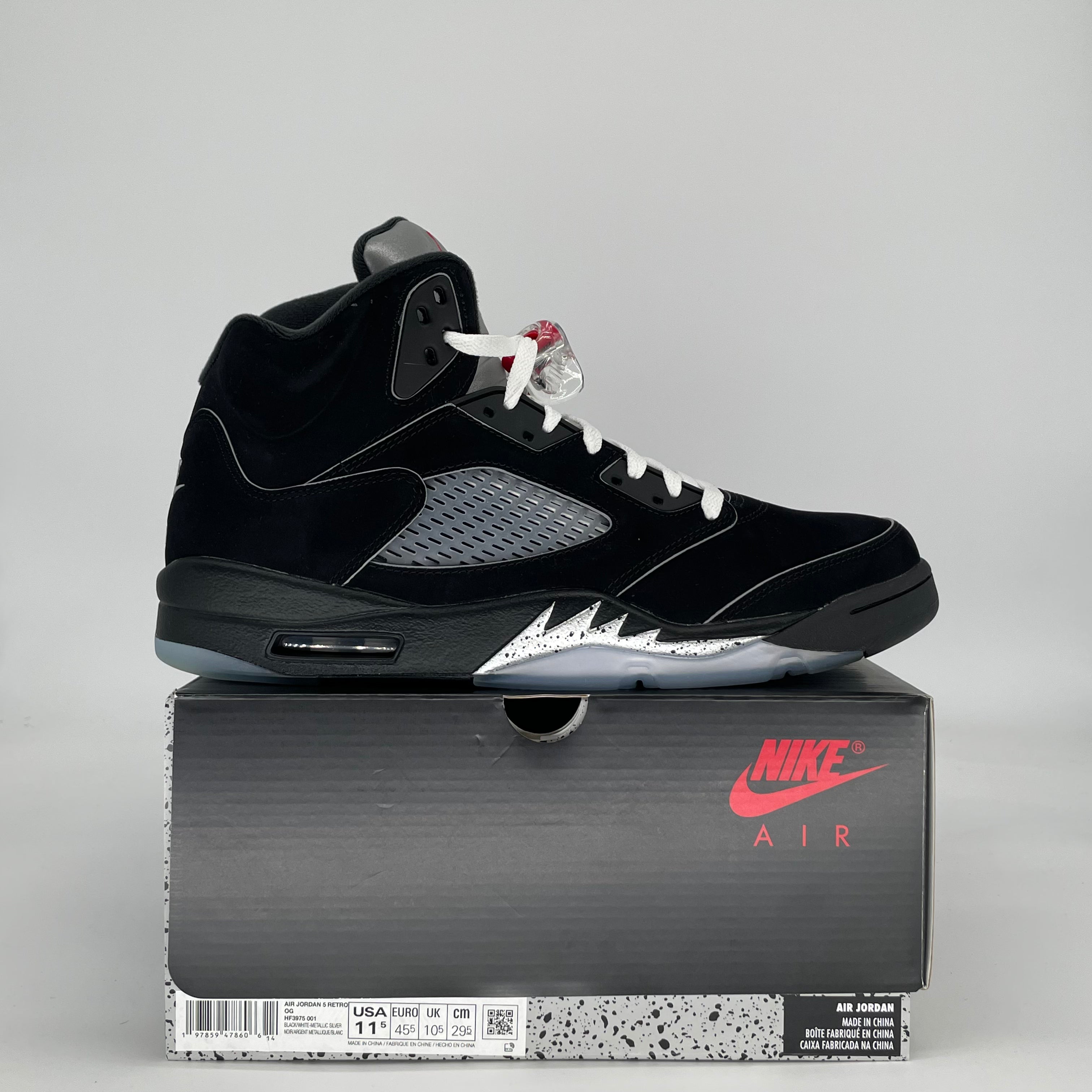 AIR JORDAN 5 BLACK METALLIC REIMAGINED HF3975-001 SIZE 11.5/13W